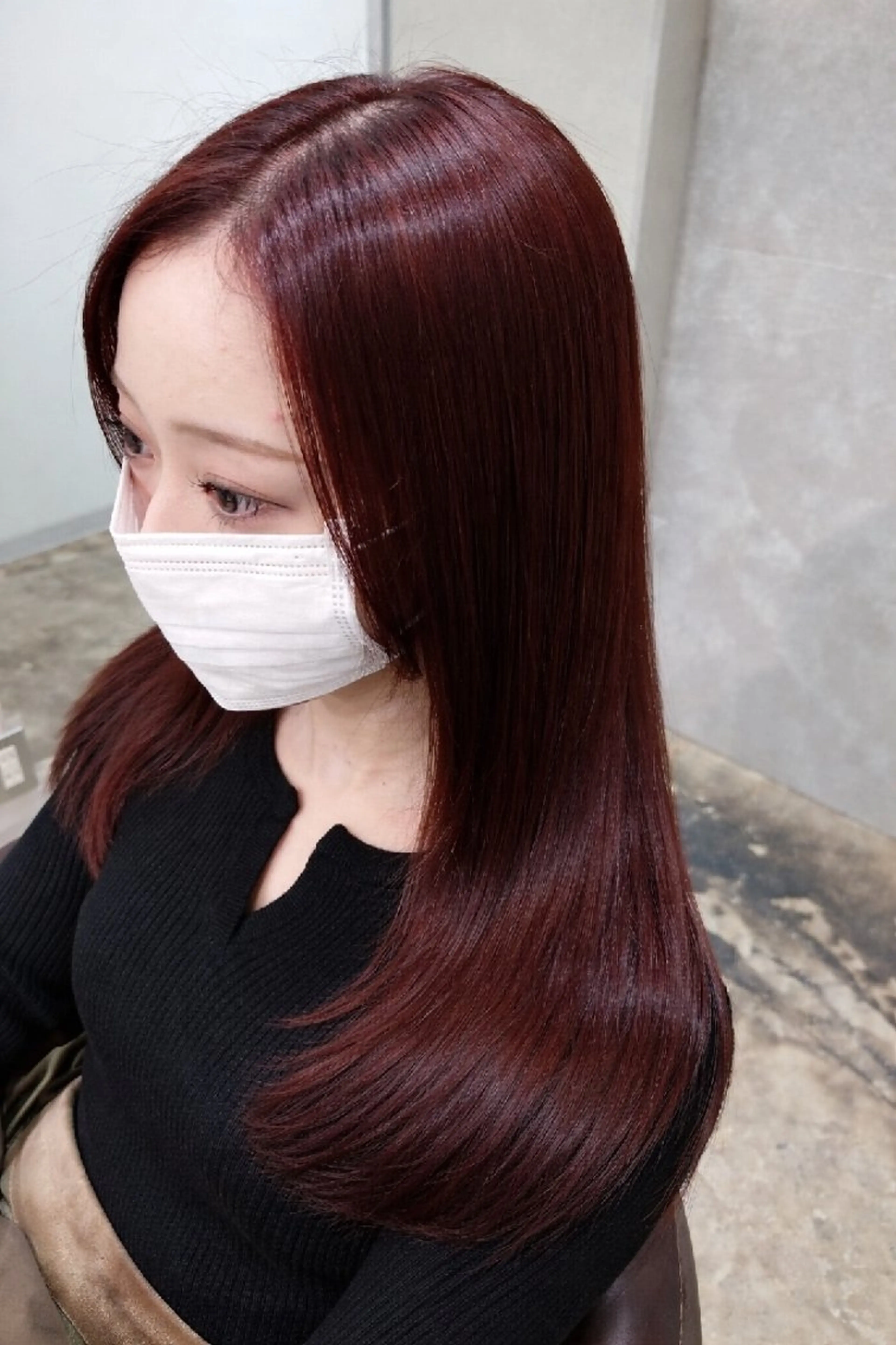 ロング ケアカラー 縮毛矯正✨艶髪　 シノハラ✨髪質改善のヘアスタイル