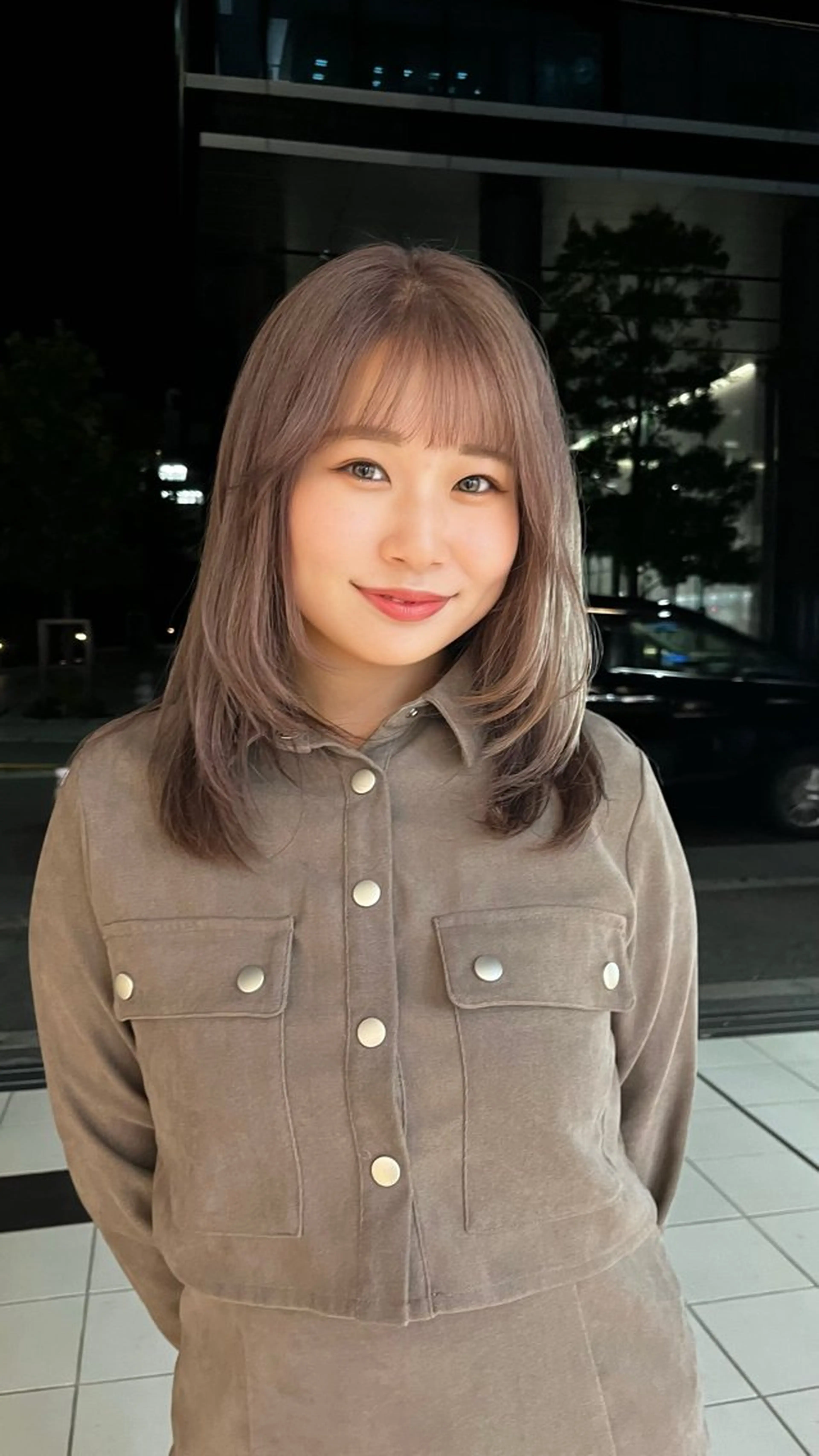 ミディアム カラー 柔らかい艶暖色 レイヤー🫧姫汝のヘアスタイル