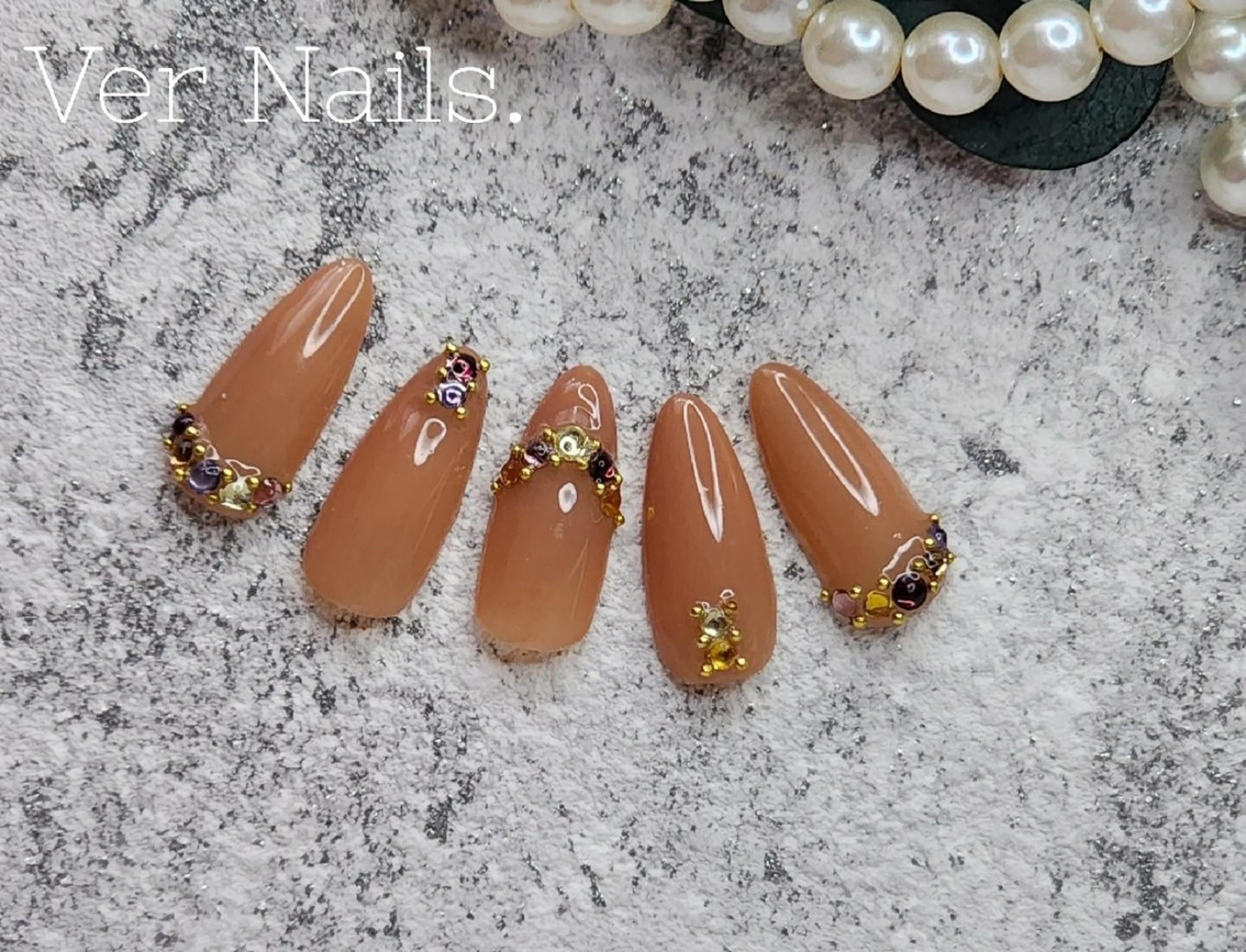 ネイル フレンチネイル ストーンネイル ハンドネイル Ver  Nails.のその他イメージ