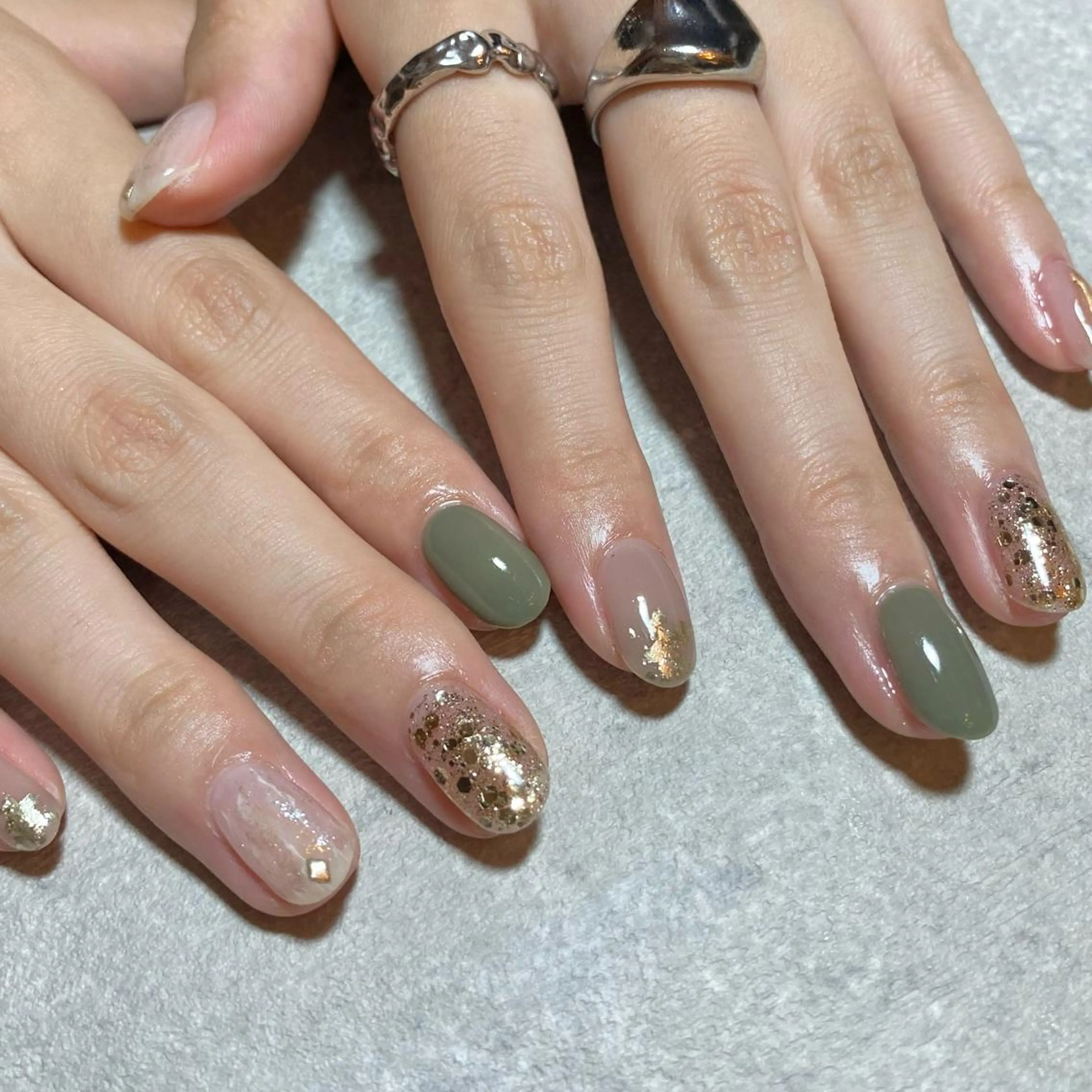 ネイル アートネイル ニュアンスネイル 冬ネイル ハンドネイル 山田 貴子のネイルデザイン