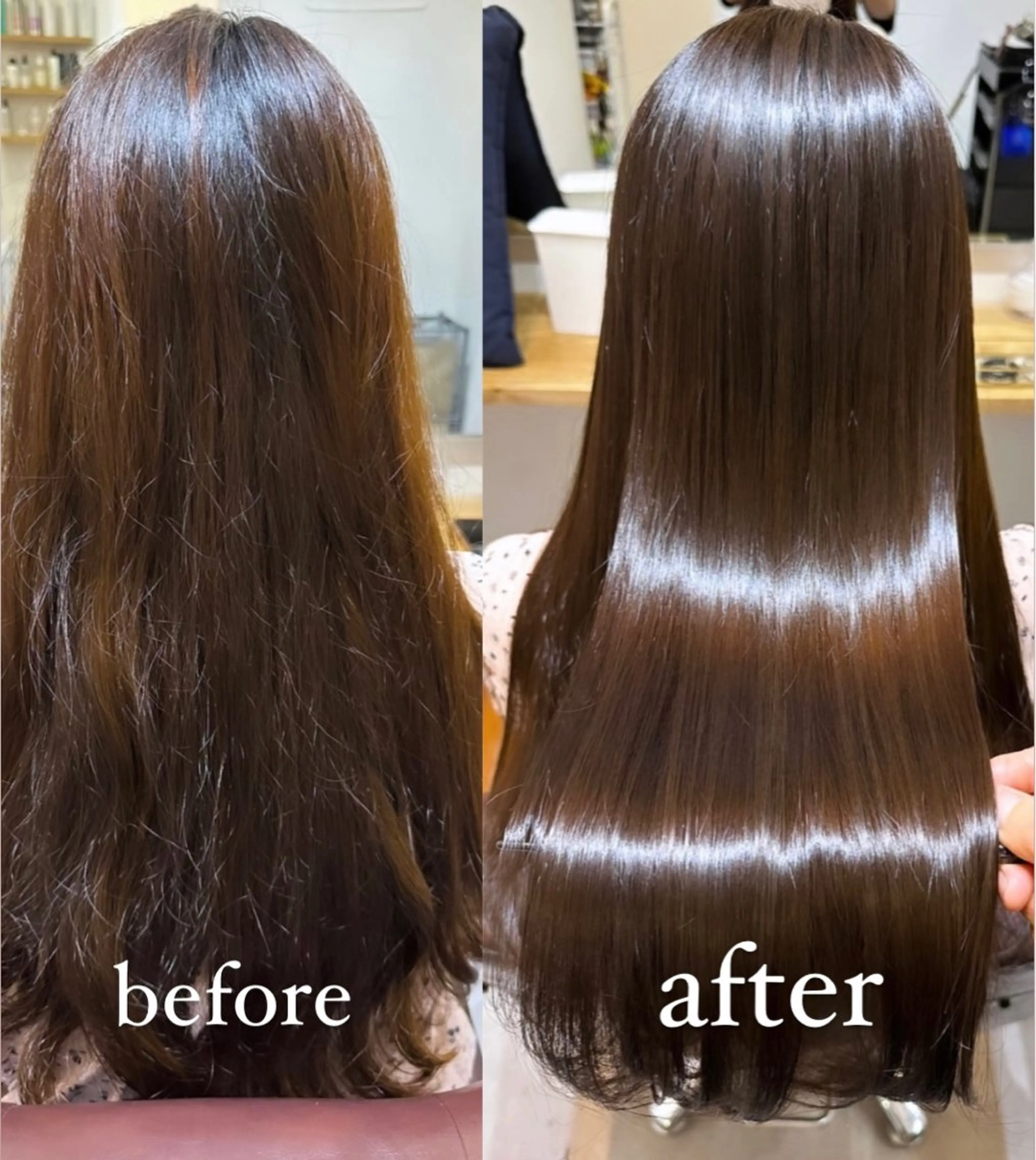 ロング カット ヘアカラー トリートメント 【20代ダメージ毛に 髪質改善】のヘアスタイル