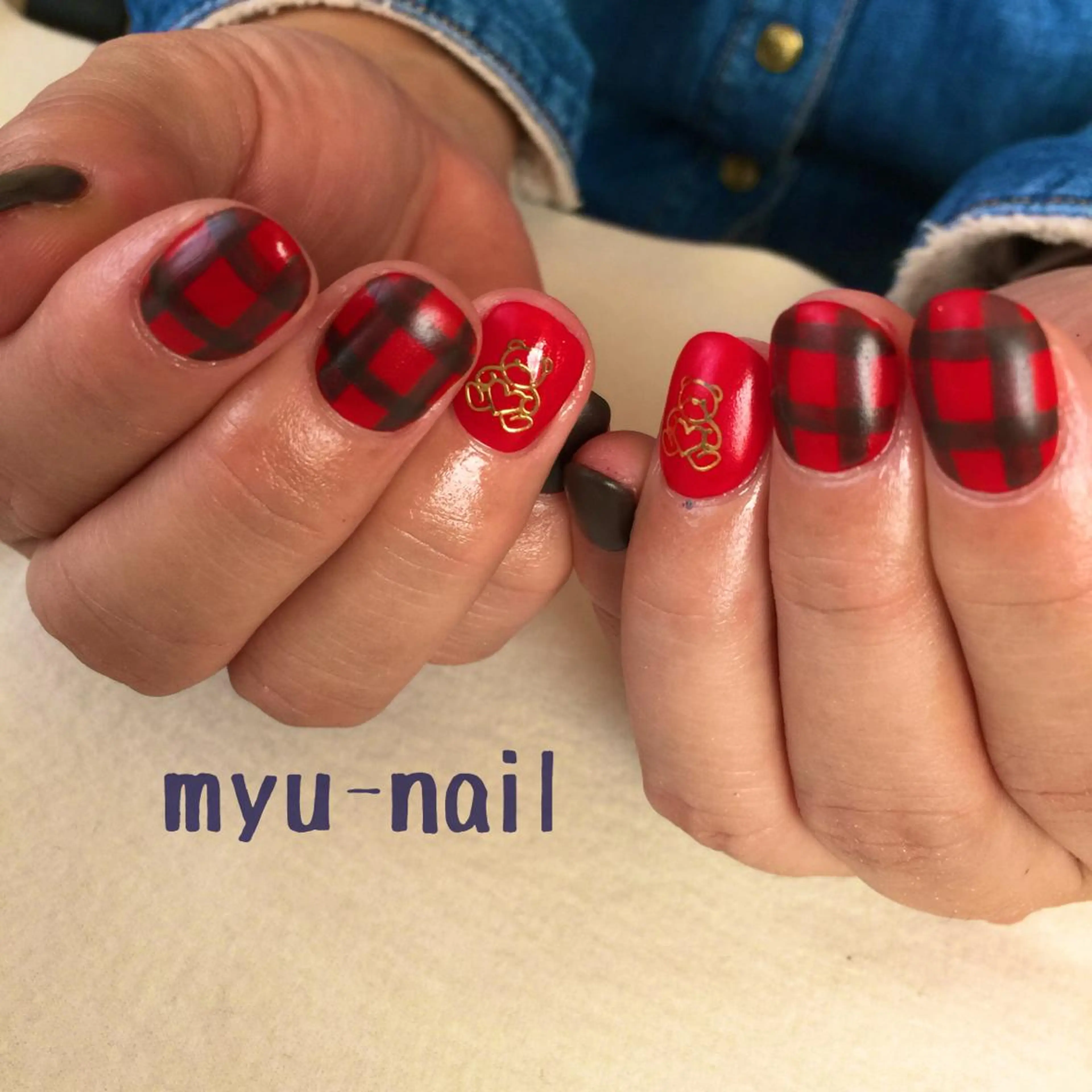 ネイル マットネイル ショートネイル ハンドネイル ホームサロン myu-nailのネイルデザイン