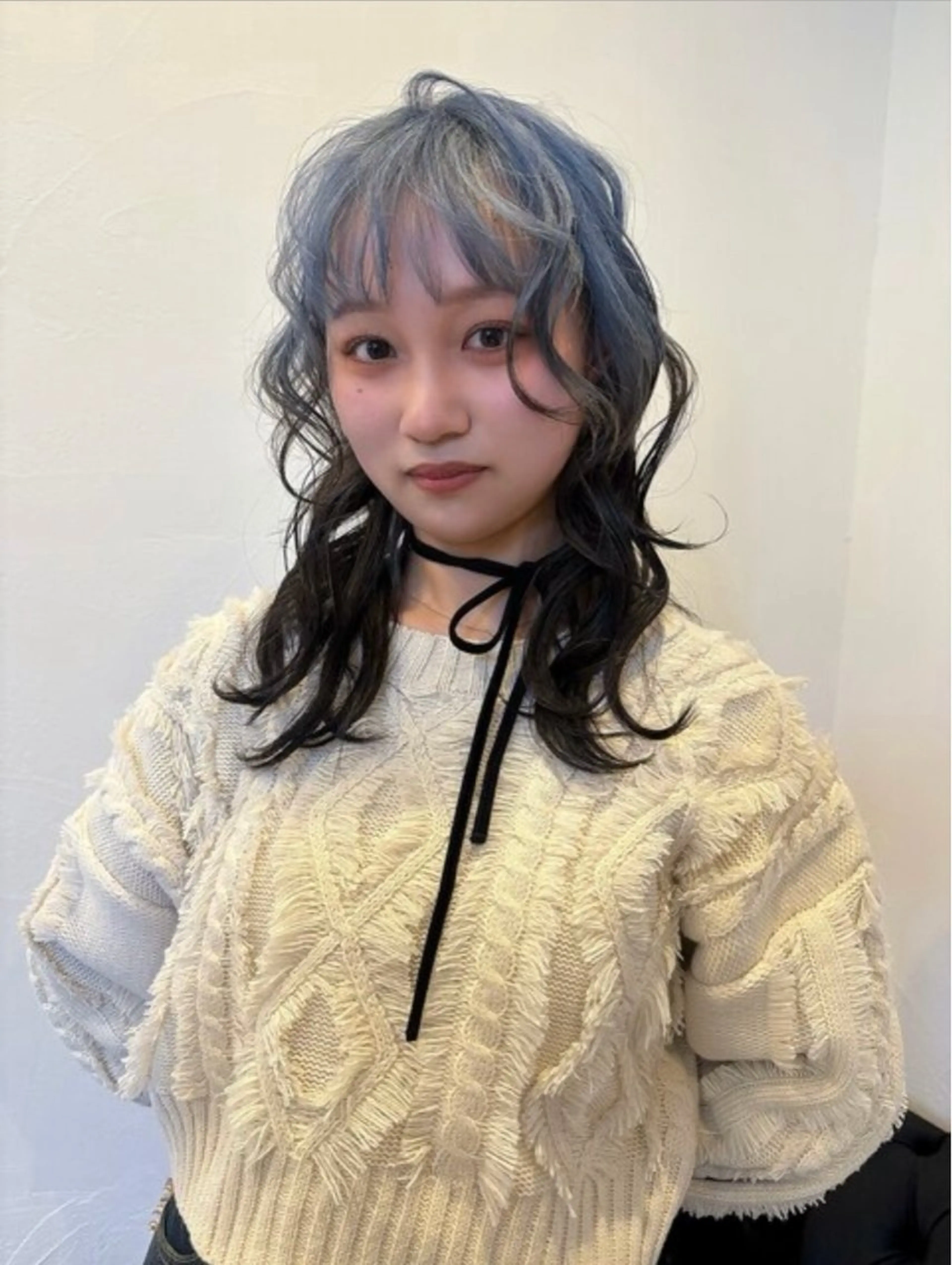 セミロング カラー カット ヘアカラー トリートメント くびれヘア/髪質改善 はるのヘアスタイル