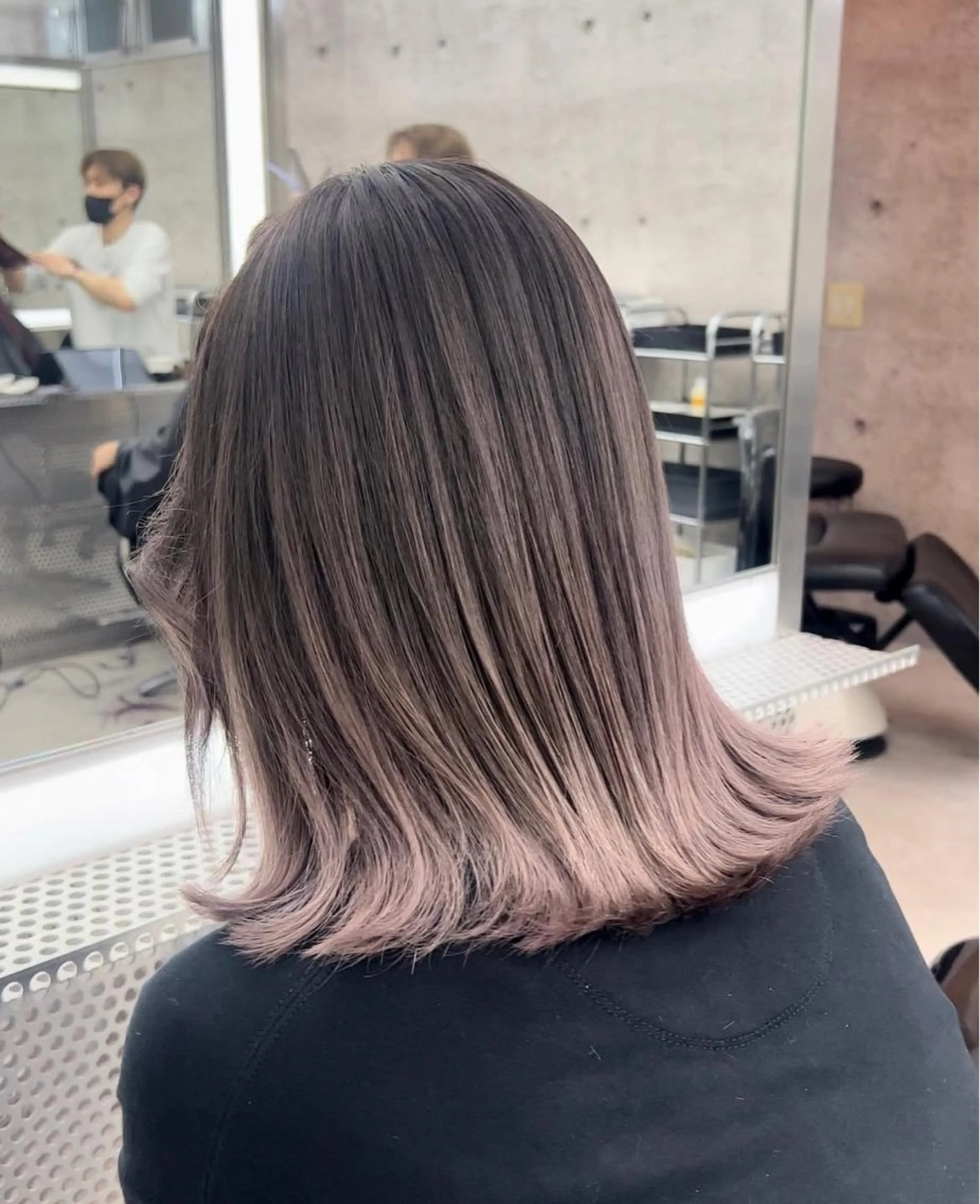 ミディアム ヘアカラー ヘアセット 🫧バレイヤージュ/ ハイトーン/ミズキのヘアスタイル