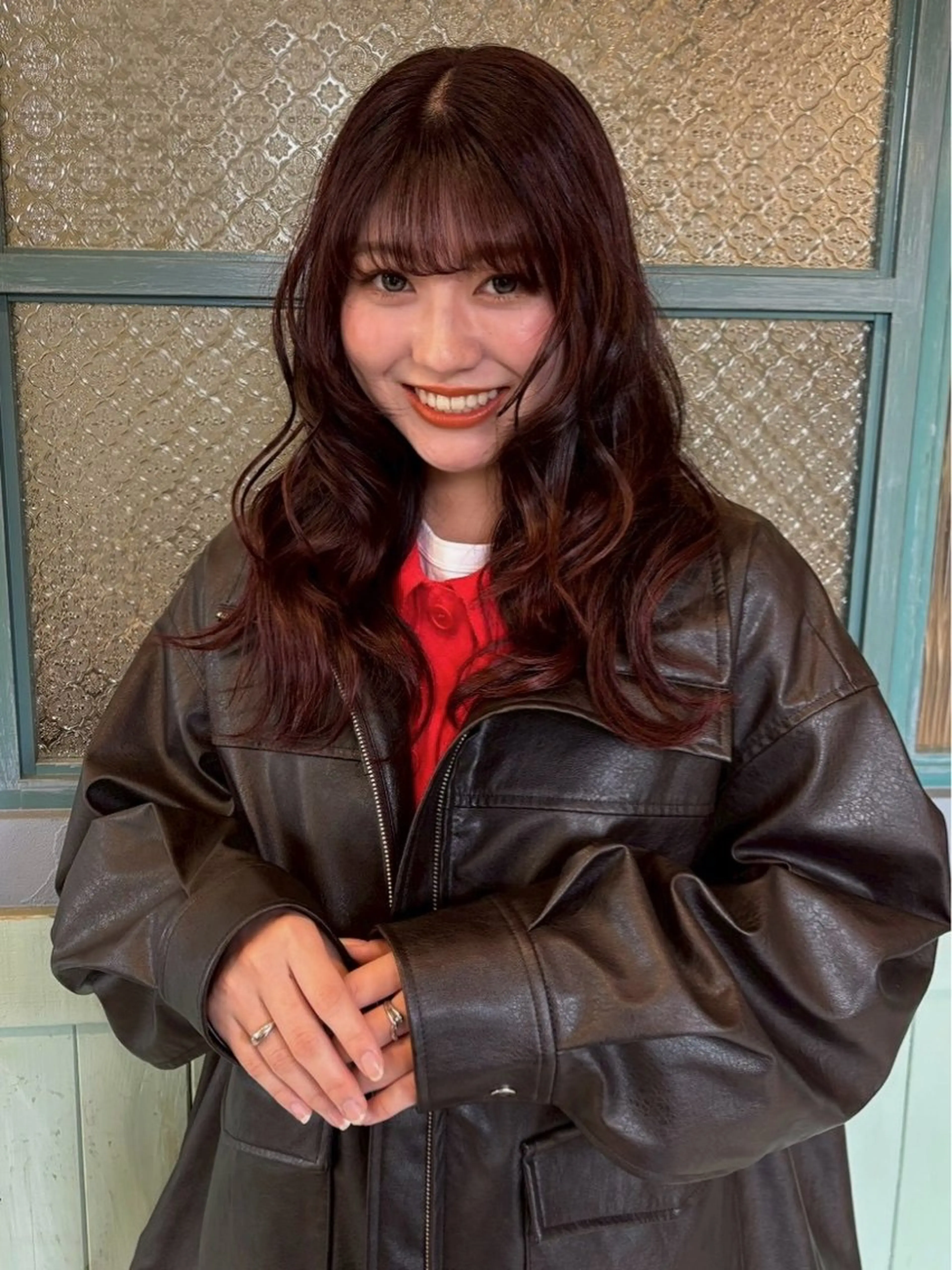 セミロング カラー ブラウンカラー レッドカラー レッドブラウン ヘアカラー リトルガーデン/ yuka🧁‎‎のヘアスタイル