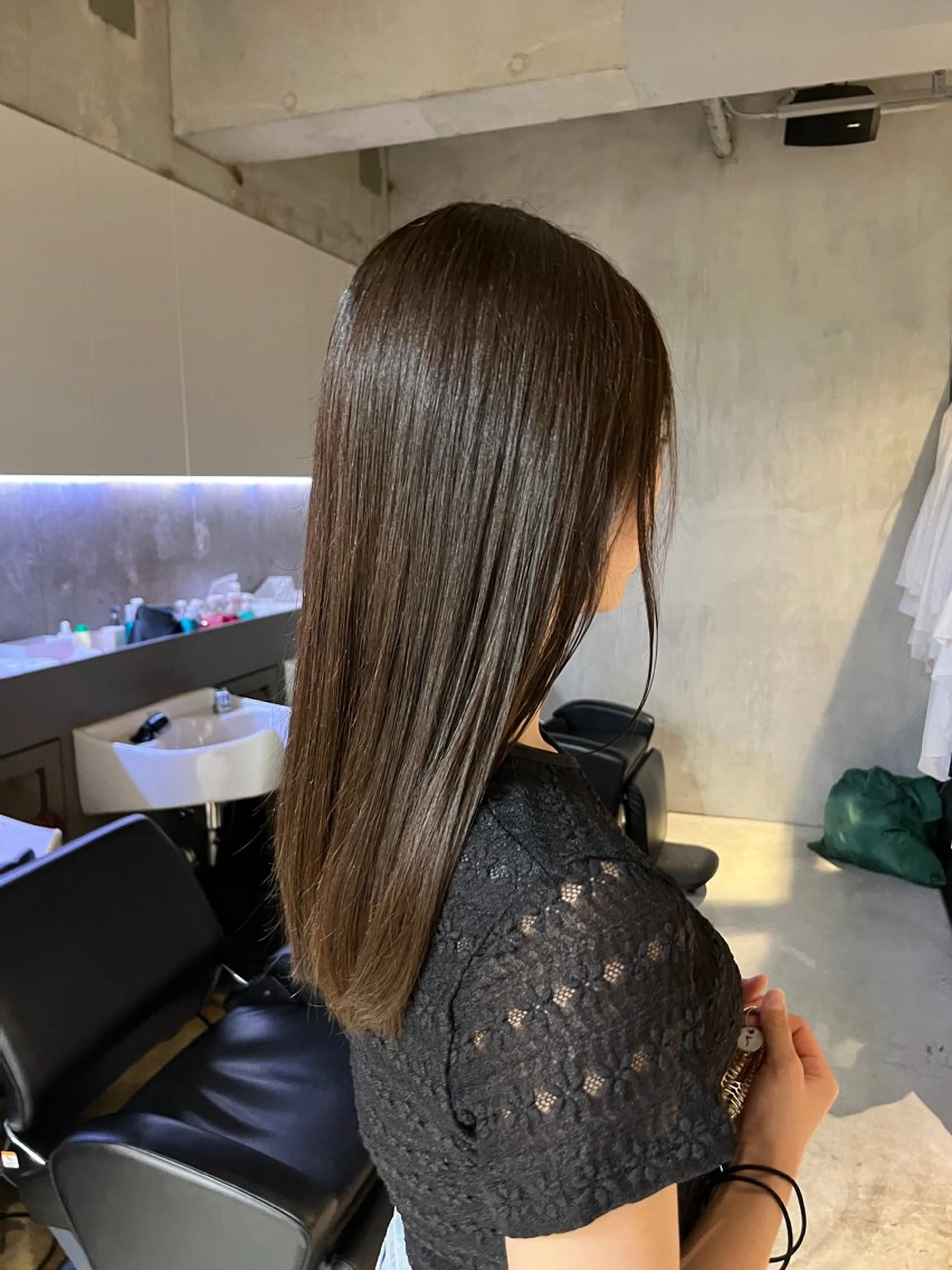 ロング カラー ブラウンカラー トリートメント ヘアカラー ちせ/ 透明感カラー /elima調布のヘアスタイル