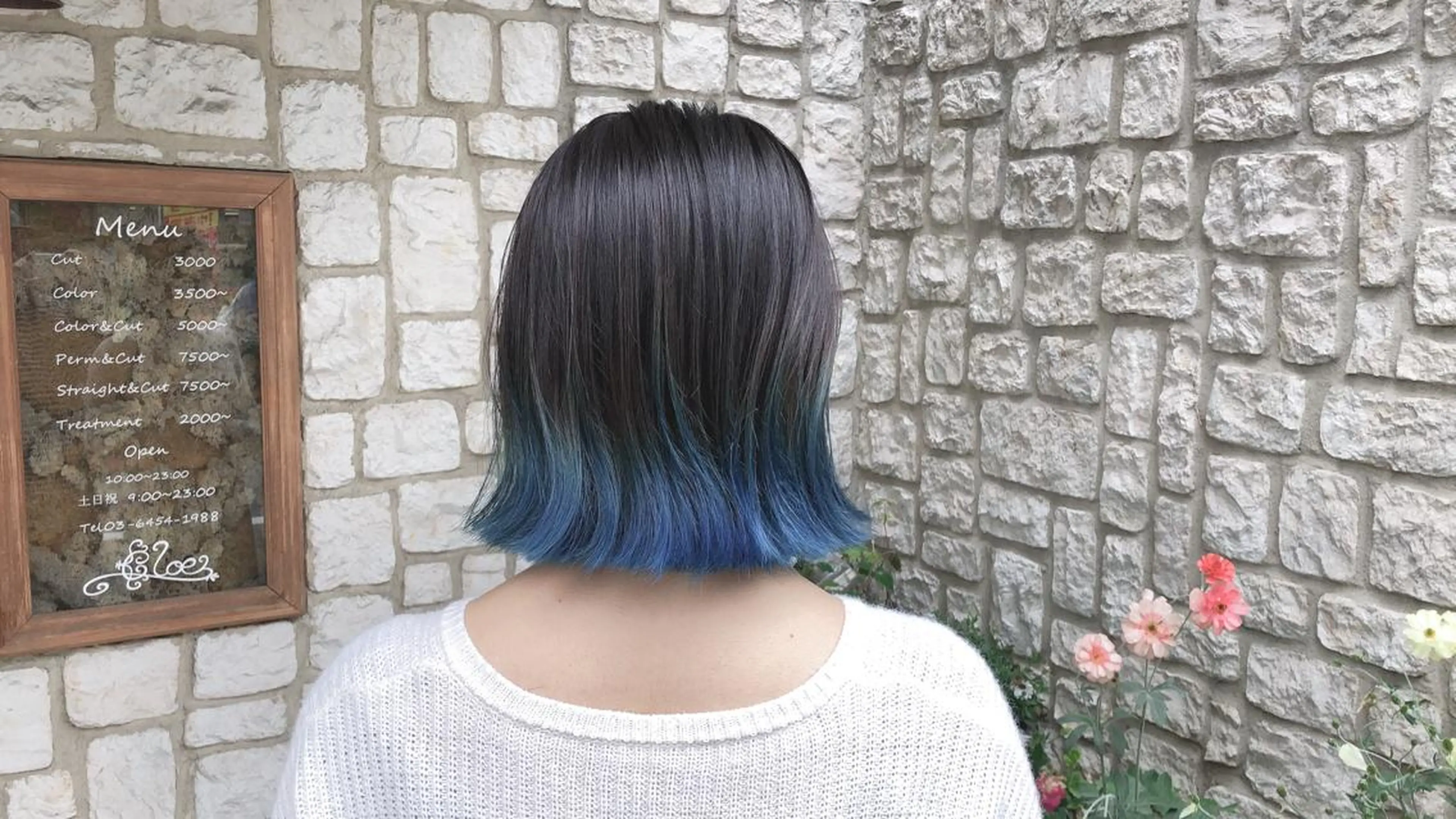 ショート カラー パーマ ヘアアレンジ メンズ キッズ ネイル マツエク・マツパ ブルーカラー ブルー カット 縮毛矯正 トリートメント 髪質改善/透明感 OAK兵庫のヘアスタイル