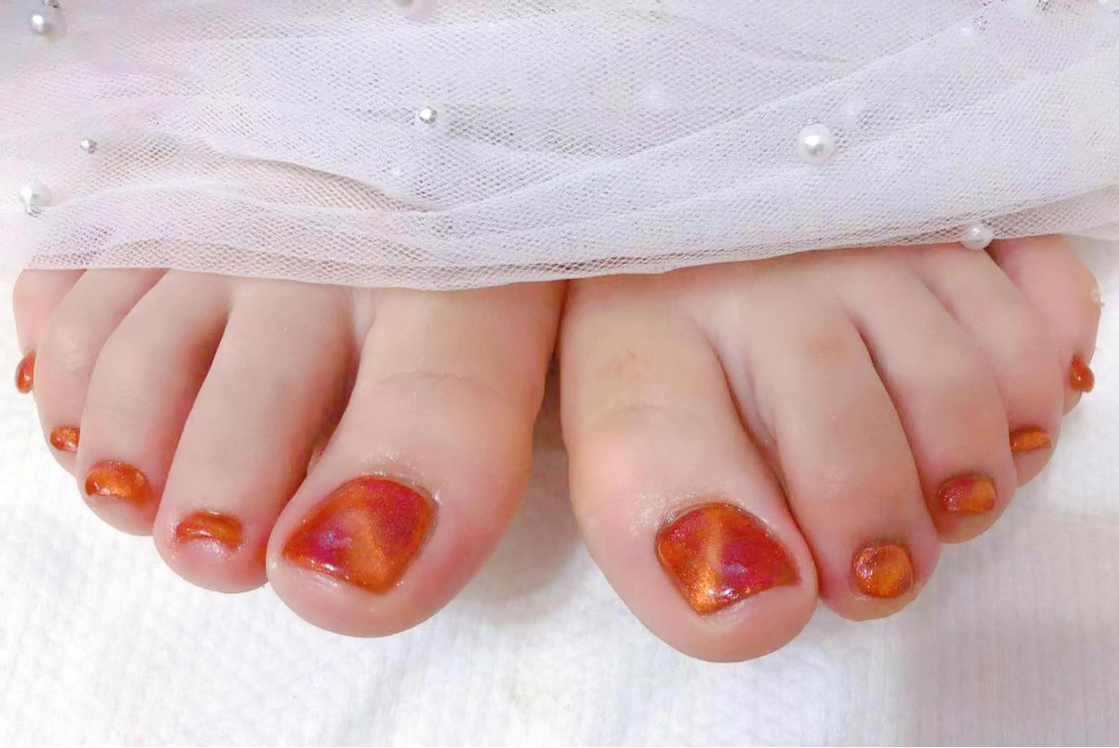 ネイル フットネイル マジック ミラーのネイルデザイン