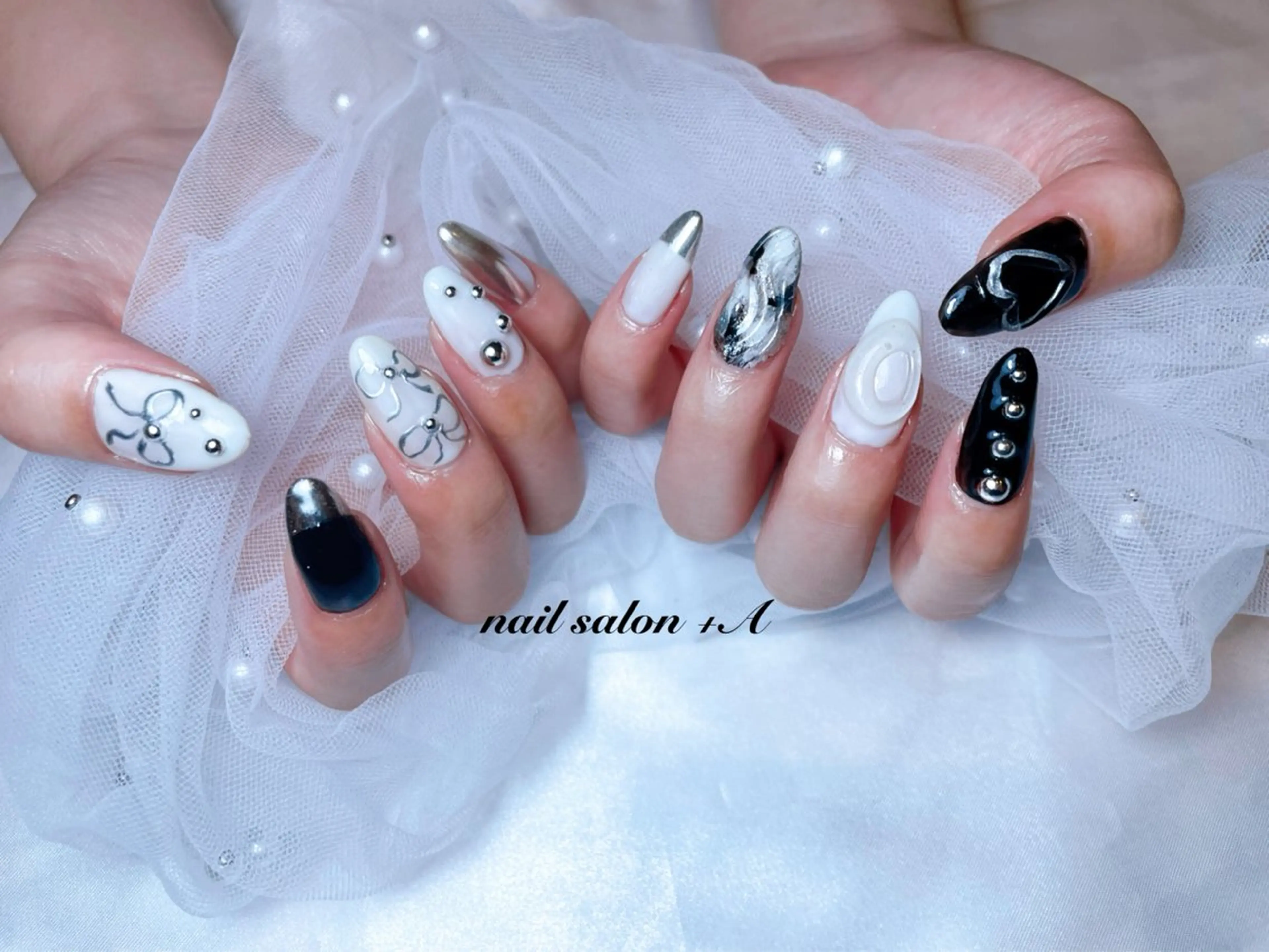 ロング ハンドネイル Nail Salon +Aのネイルデザイン