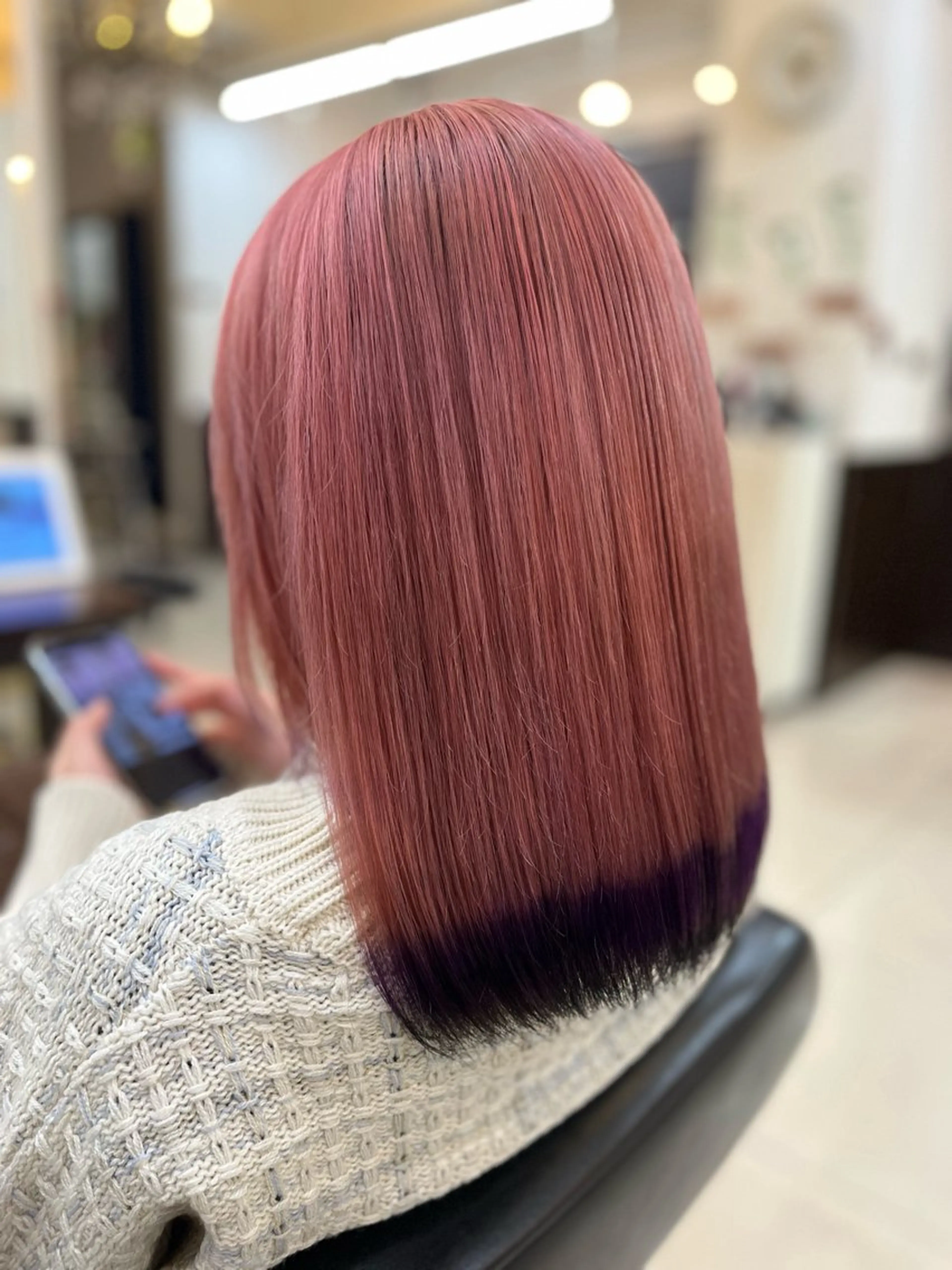 セミロング パープルカラー 🍒 SANA🍒のヘアスタイル
