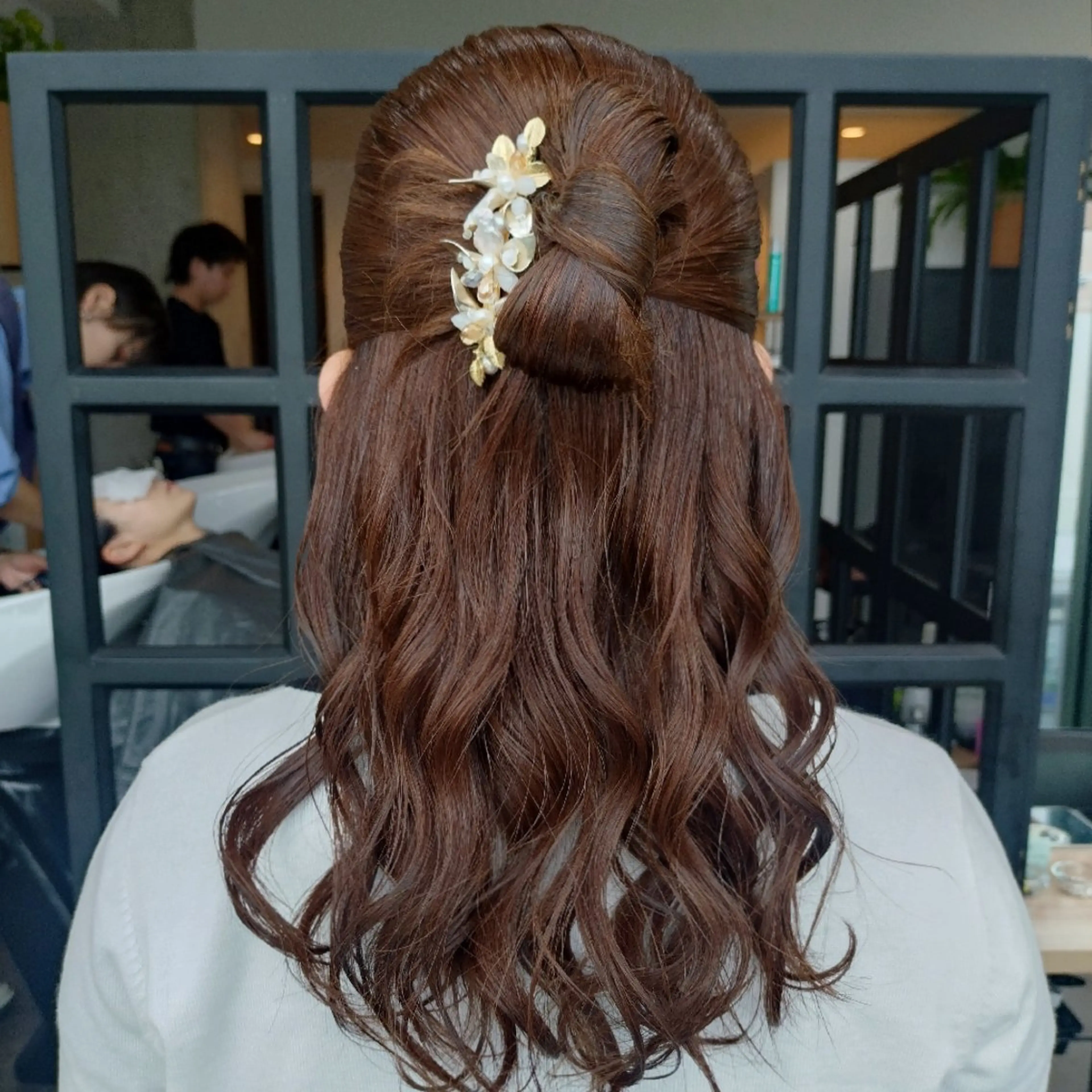 セミロング ヘアアレンジ ヘアセット ヘアアレンジ/柔らか 艶カラー/AKARIのヘアスタイル