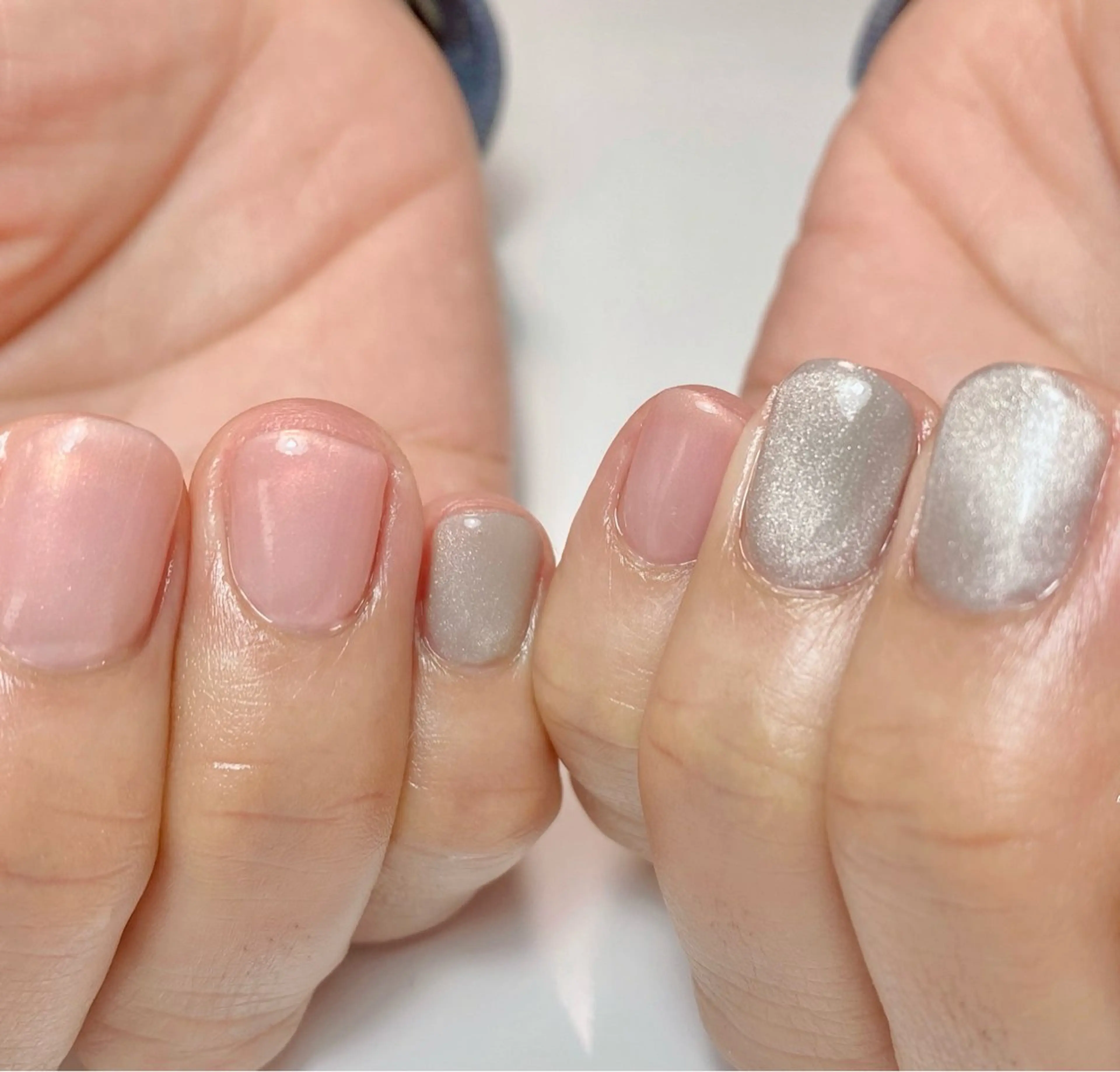 ネイル オーロラネイル ピンク Nail Salon K 🧸美爪育成のネイルデザイン