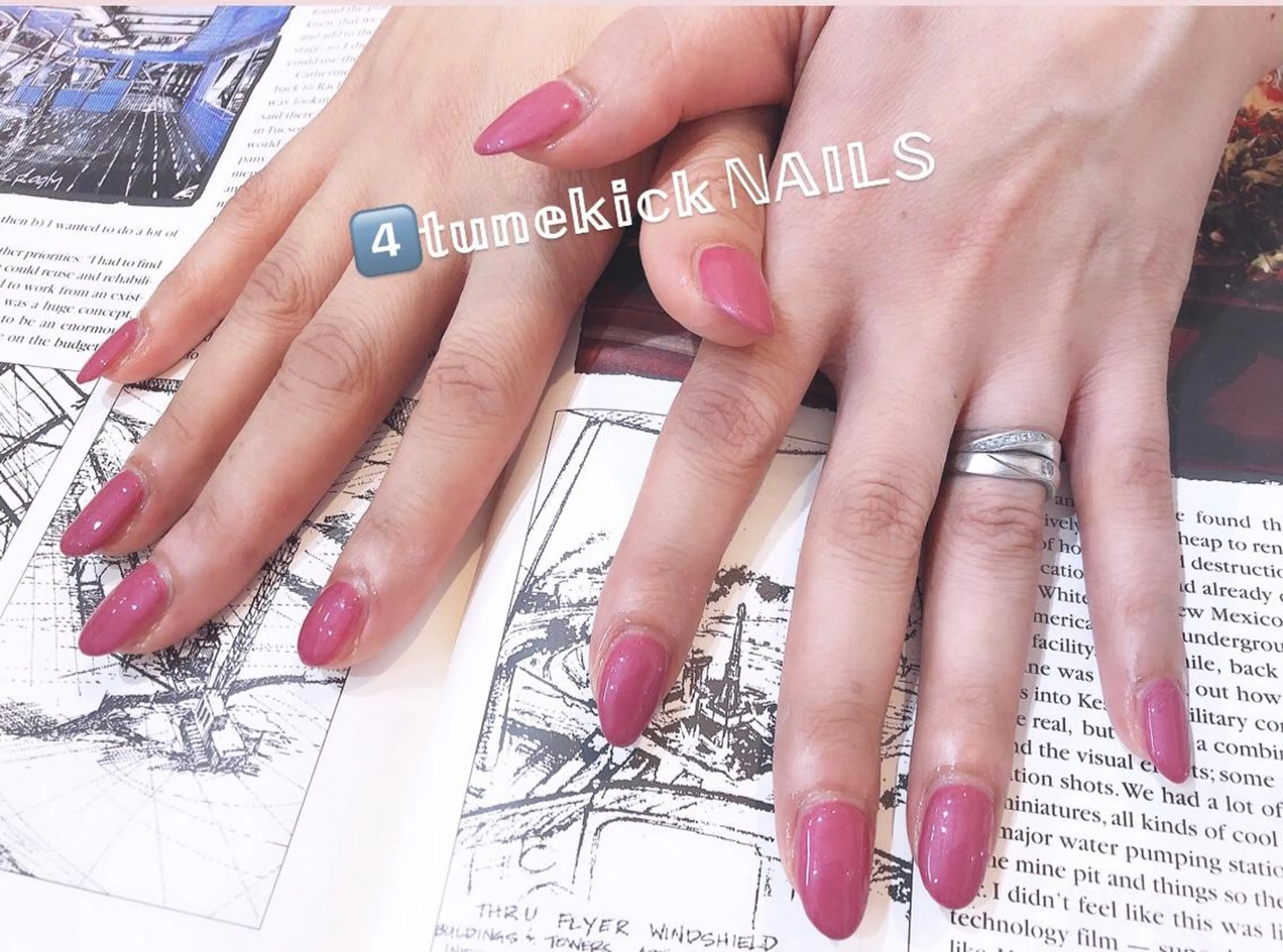 ネイル ピンク パープル 4tunekick NAILS(フォーチュンキックネイルズ)所属・星野 淳子のネイルデザイン