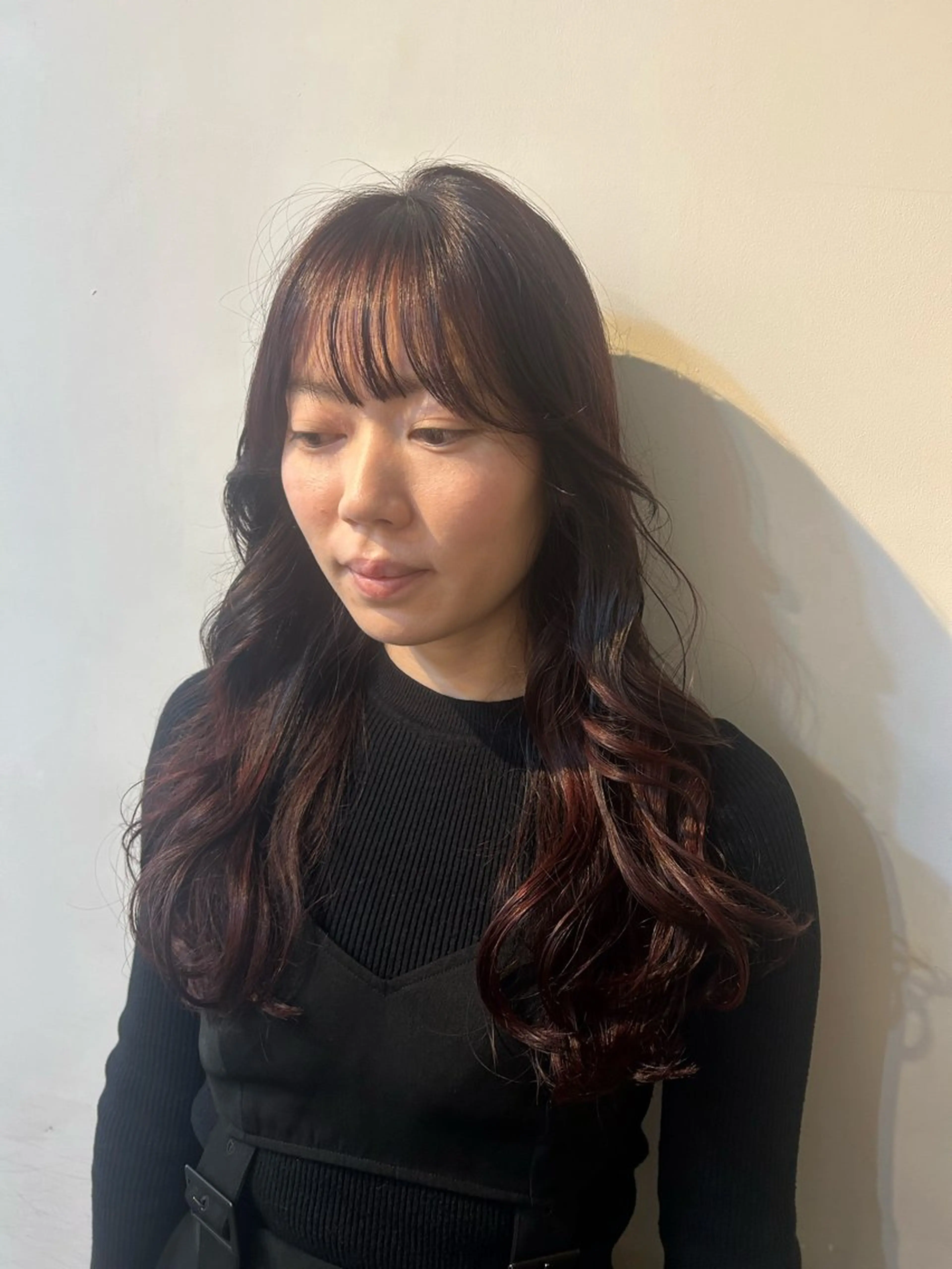 ロング カット ヘアカラー ✂韓国レイヤー 🦋みやび🪽のヘアスタイル