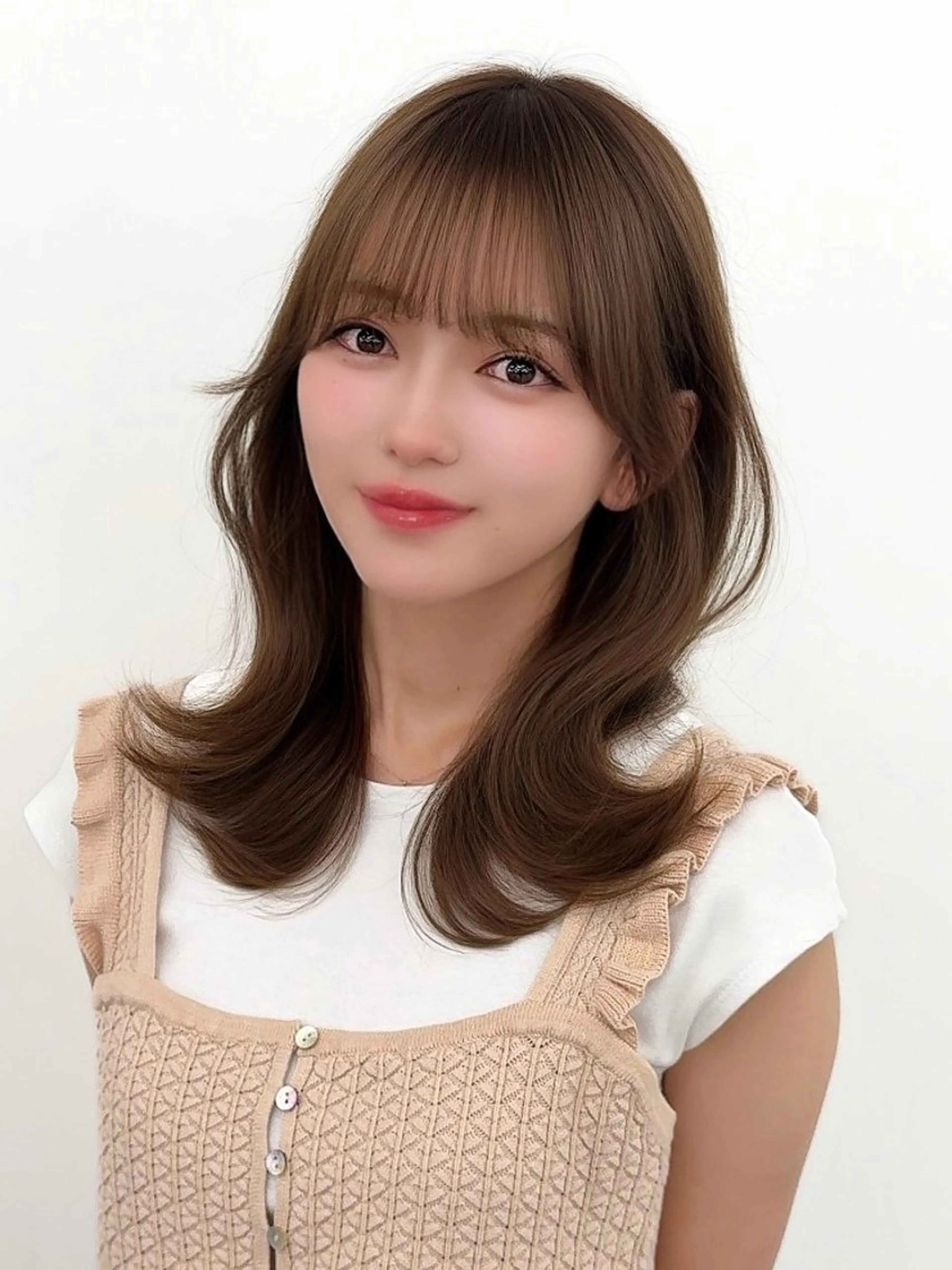 ミディアム カラー ヘアアレンジ カット ヘアカラー トリートメント 顔周り&ミディアム 特化/池袋/kokiのヘアスタイル
