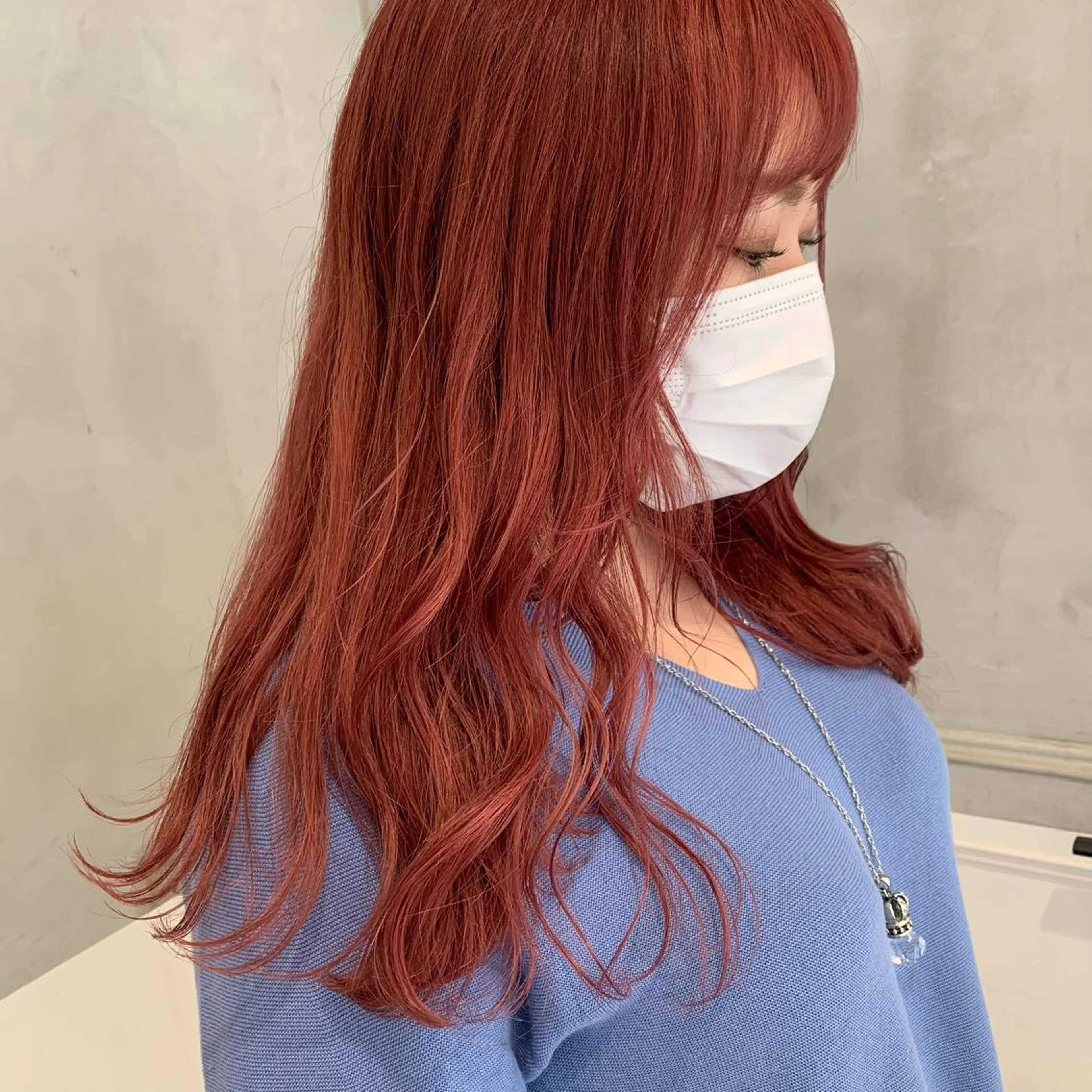 ロング オリーブ カラー✨有坂映哉のヘアスタイル