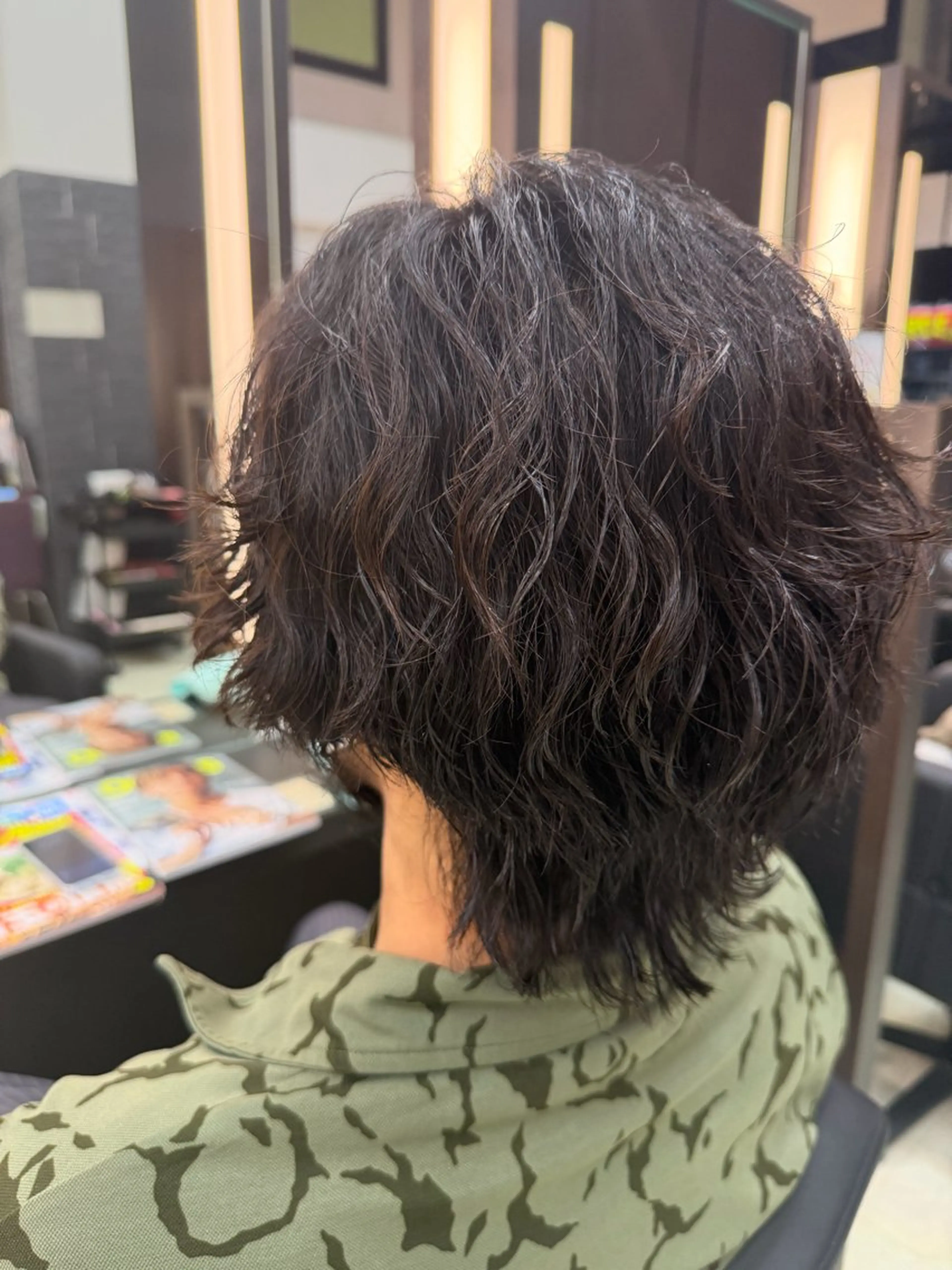 パーマ メンズ メンズパーマ メンズウルフカット ウルフカット 池田 朱李のヘアスタイル