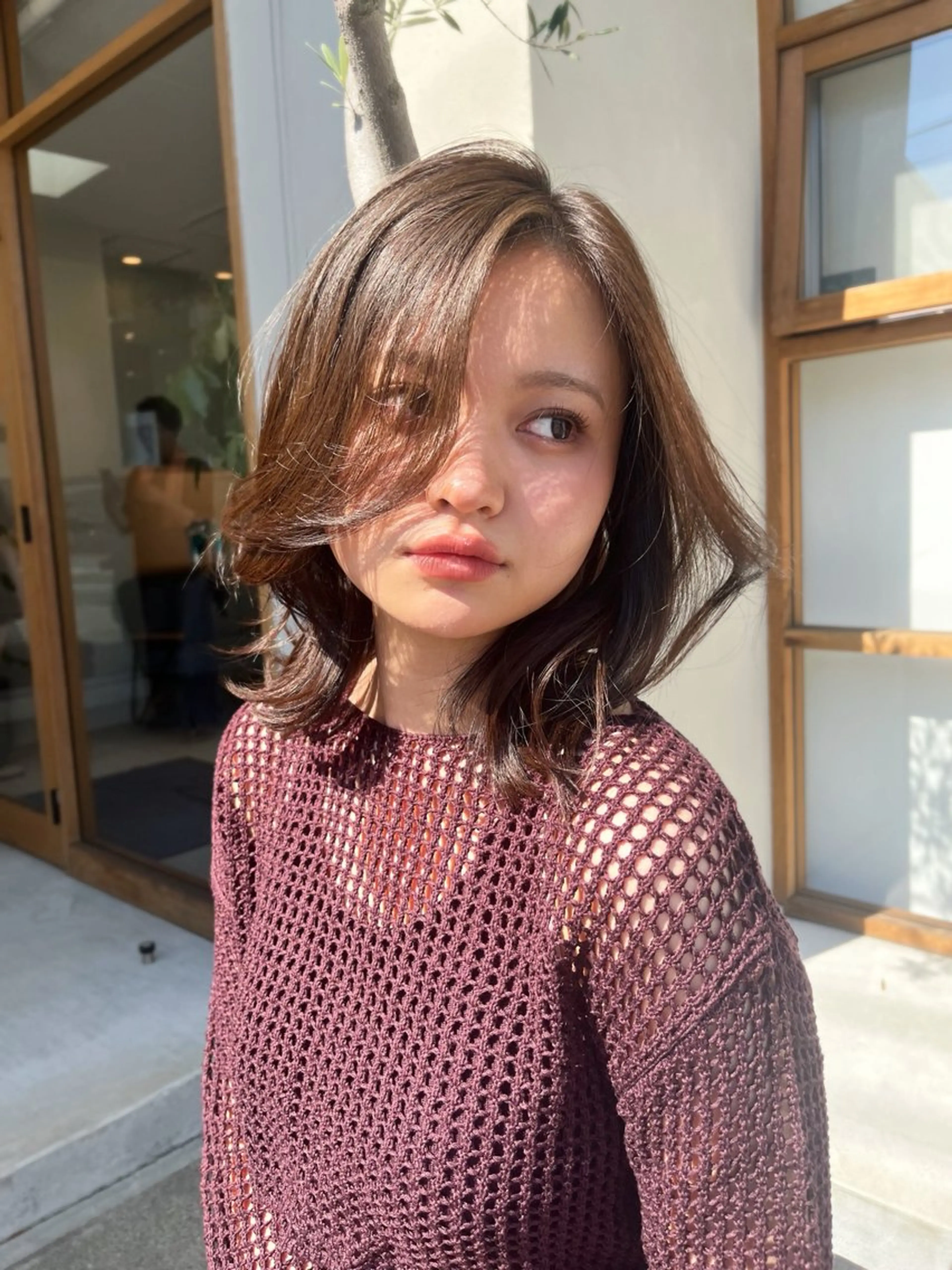 ミディアム カラー 森 理音のヘアスタイル