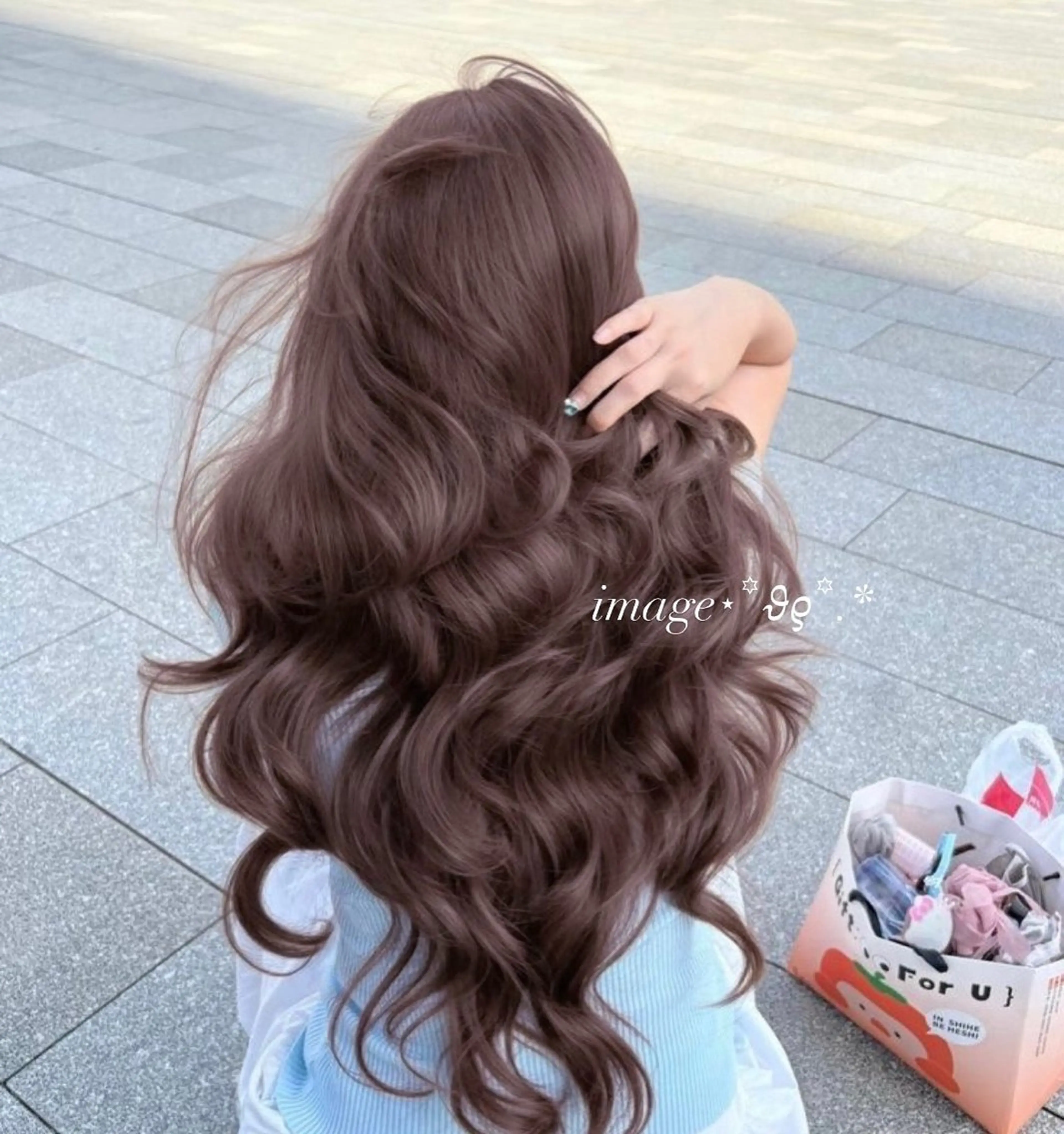 ロング ヘアカラー トリートメント 淡色ラベンダー♡ ニーナ🎀🦙のヘアスタイル