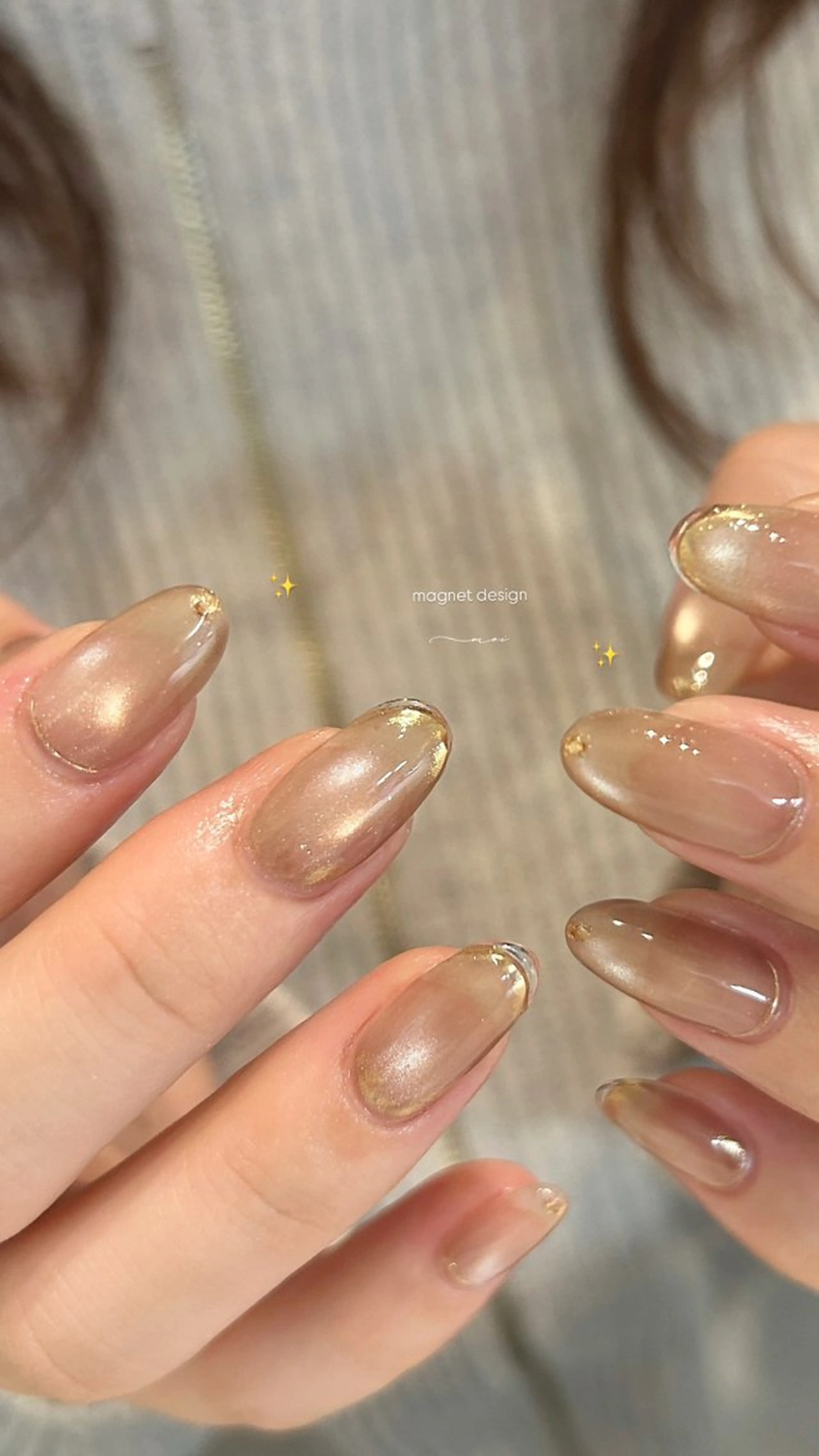 ネイル キラキラネイル マグネットネイル ハンドネイル nail salon moiのネイルデザイン