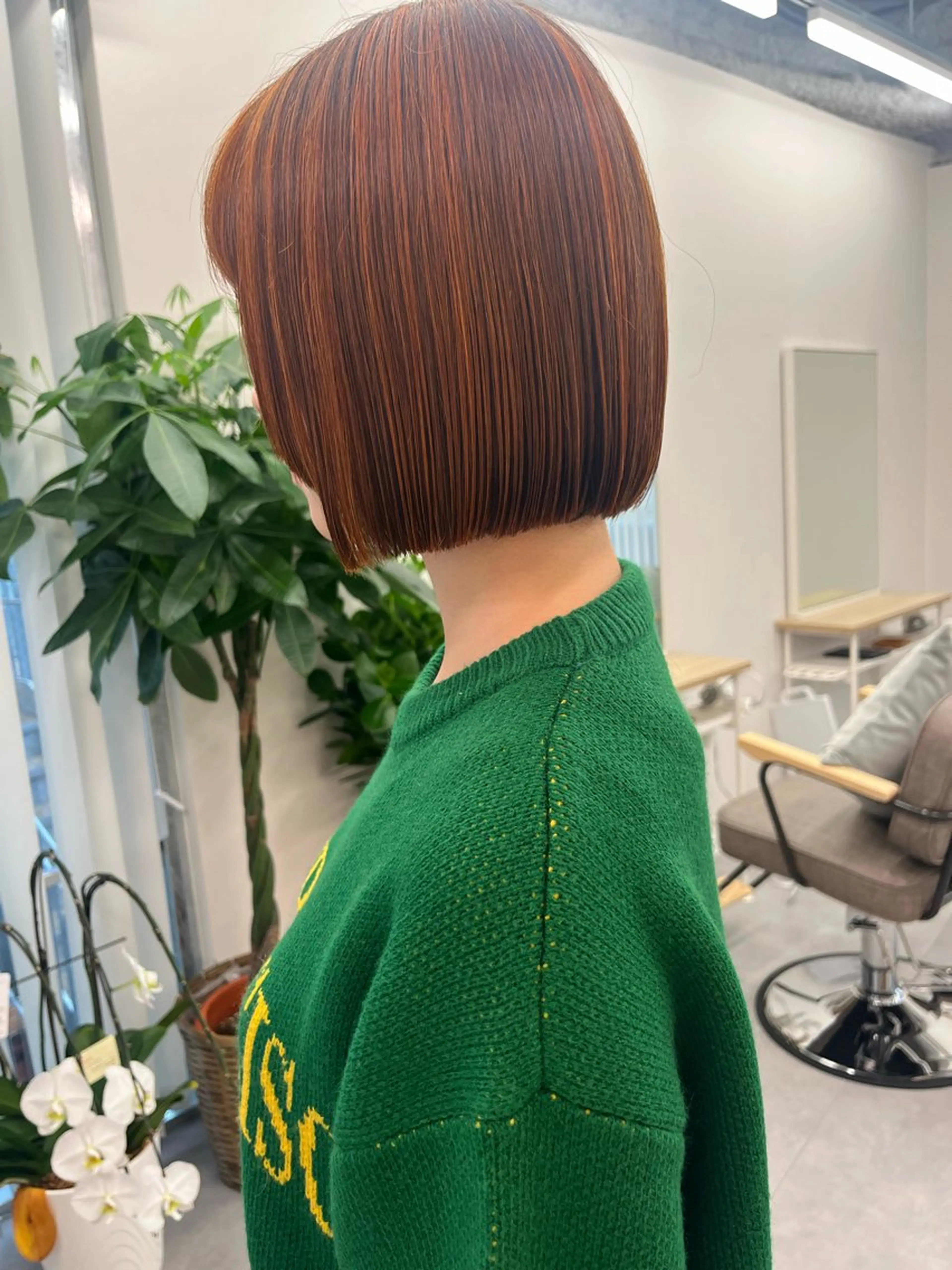 ショート カラー ハイライトカラー オレンジ ハイライト 大林 エリコのヘアスタイル