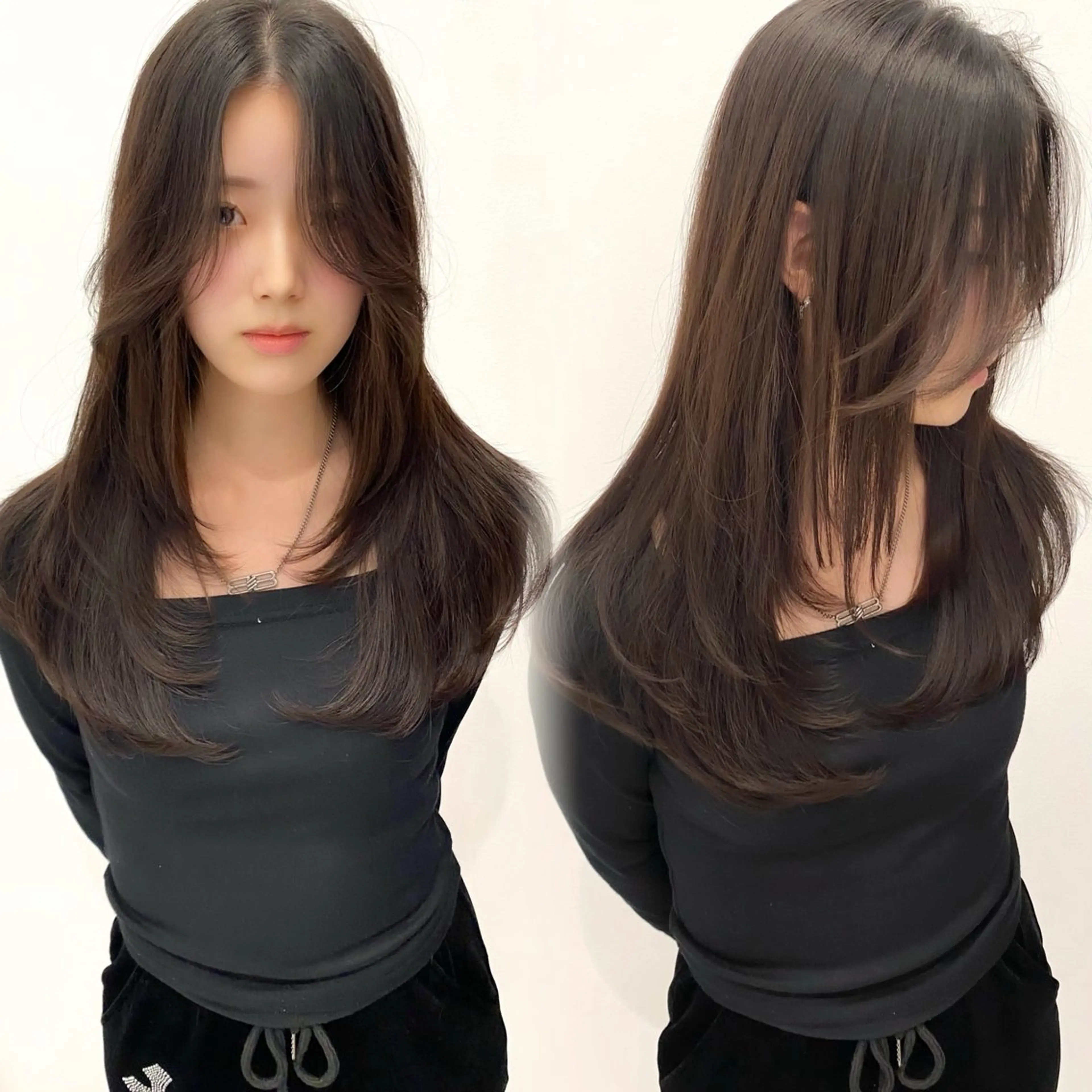 ロング カット ワンカールで可愛い レイヤーカット/宮田のヘアスタイル