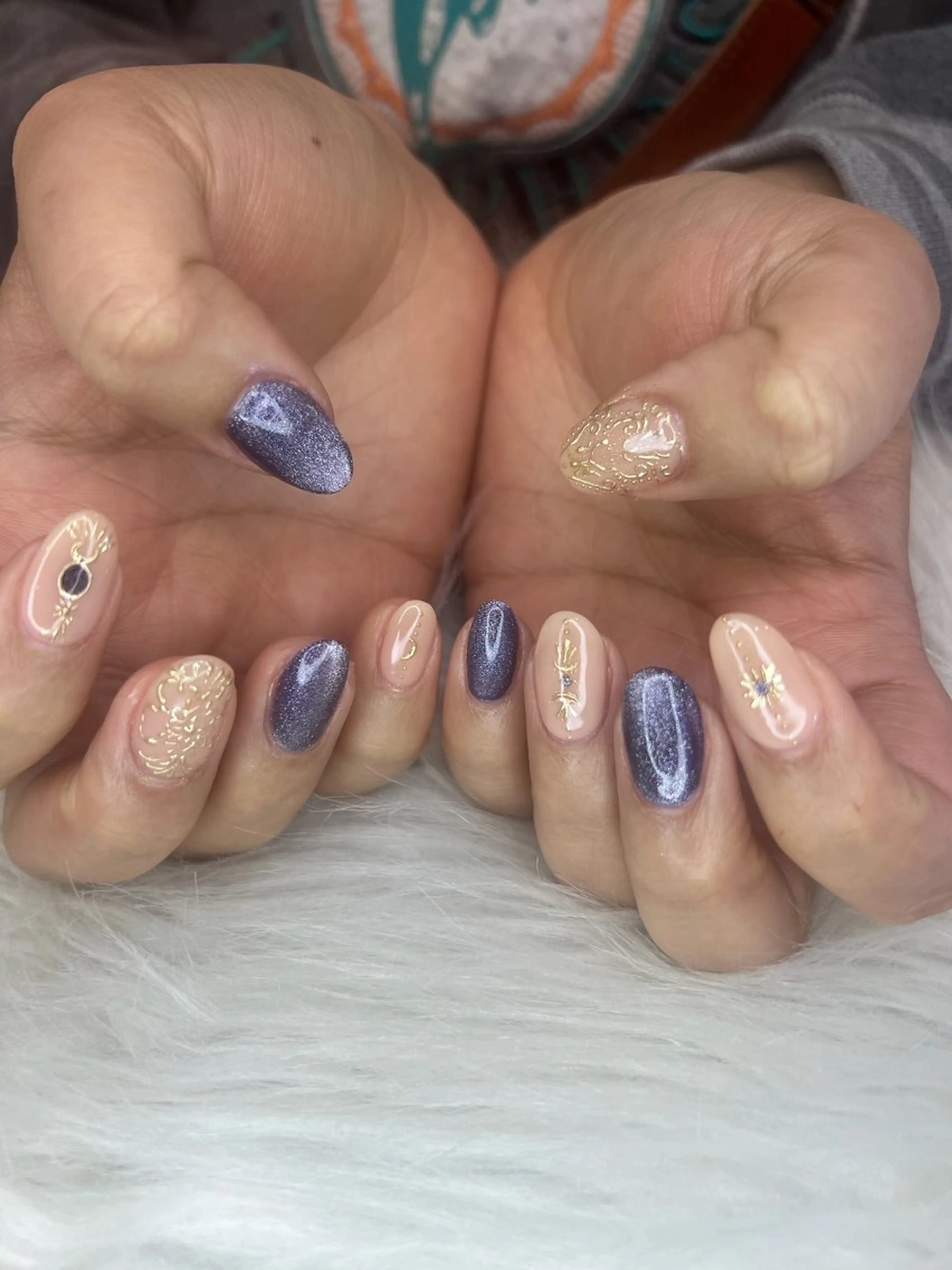 ネイル ゴージャス マグネットネイル ミラーネイル AURORA eyelash&nail salon アメ村店所属・🌏AURORA | RiRi🪐のネイルデザイン