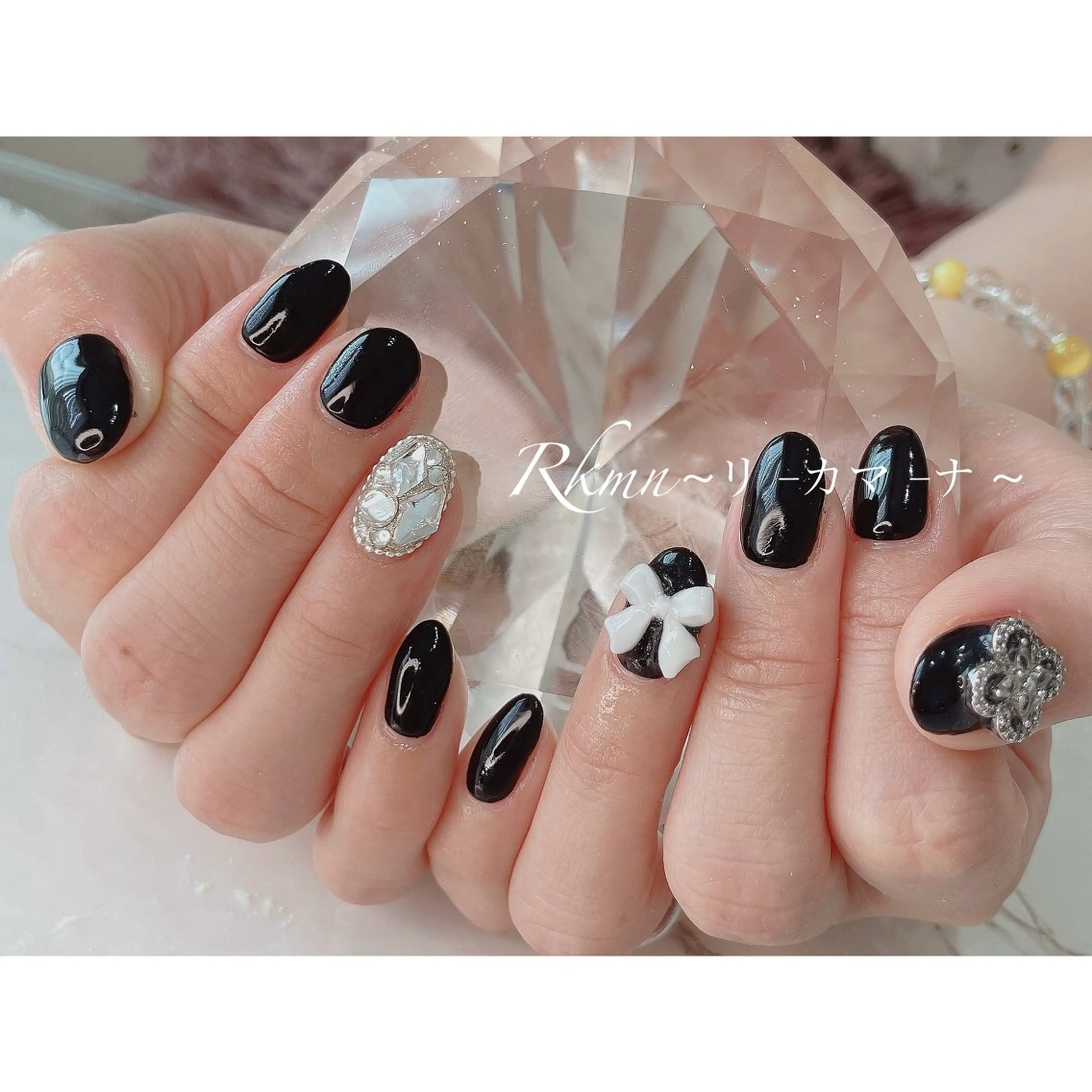 ネイル アートネイル リボン 春ネイル ハンドネイル フットネイル ハンドケア Rkmn ~リ-カマ-ナ~のネイルデザイン