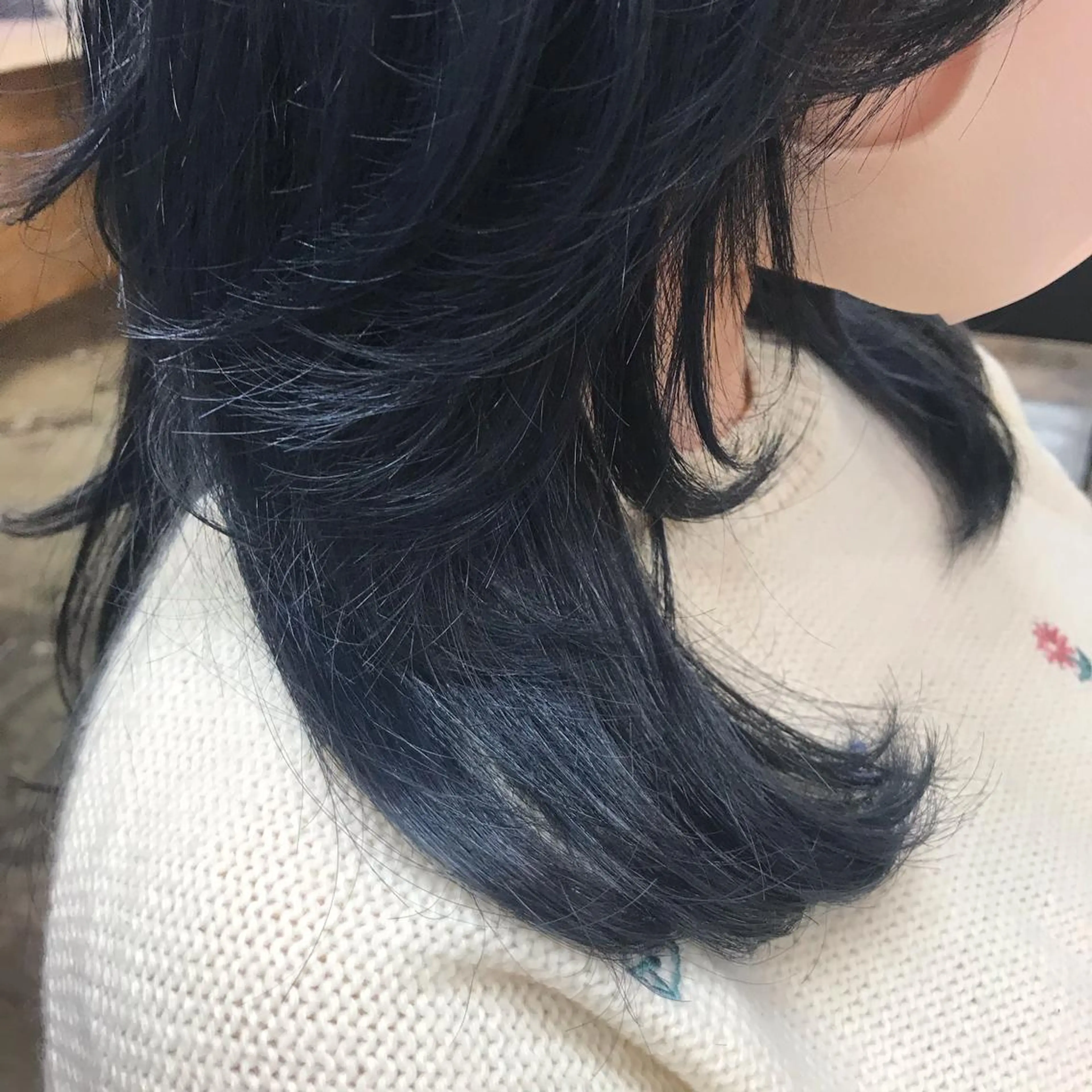 カラー 黒髪 ブリーチ ブルーカラー ブルーブラック 韓国風カラー ハイトーン 🌷ハルミ🌷のヘアスタイル