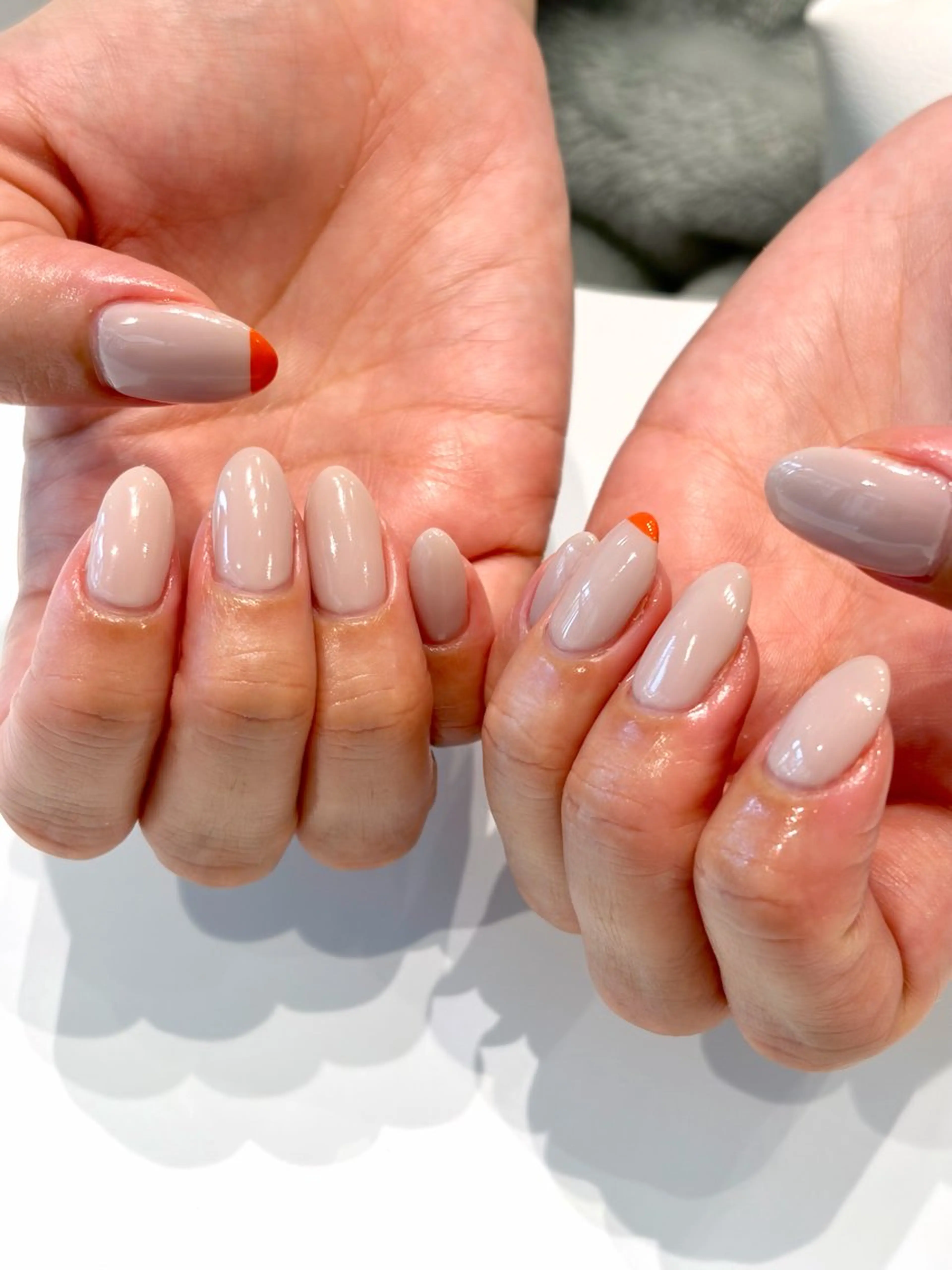 ネイル オレンジ シンプルネイル VINGTNAIL 土岐果鈴のネイルデザイン