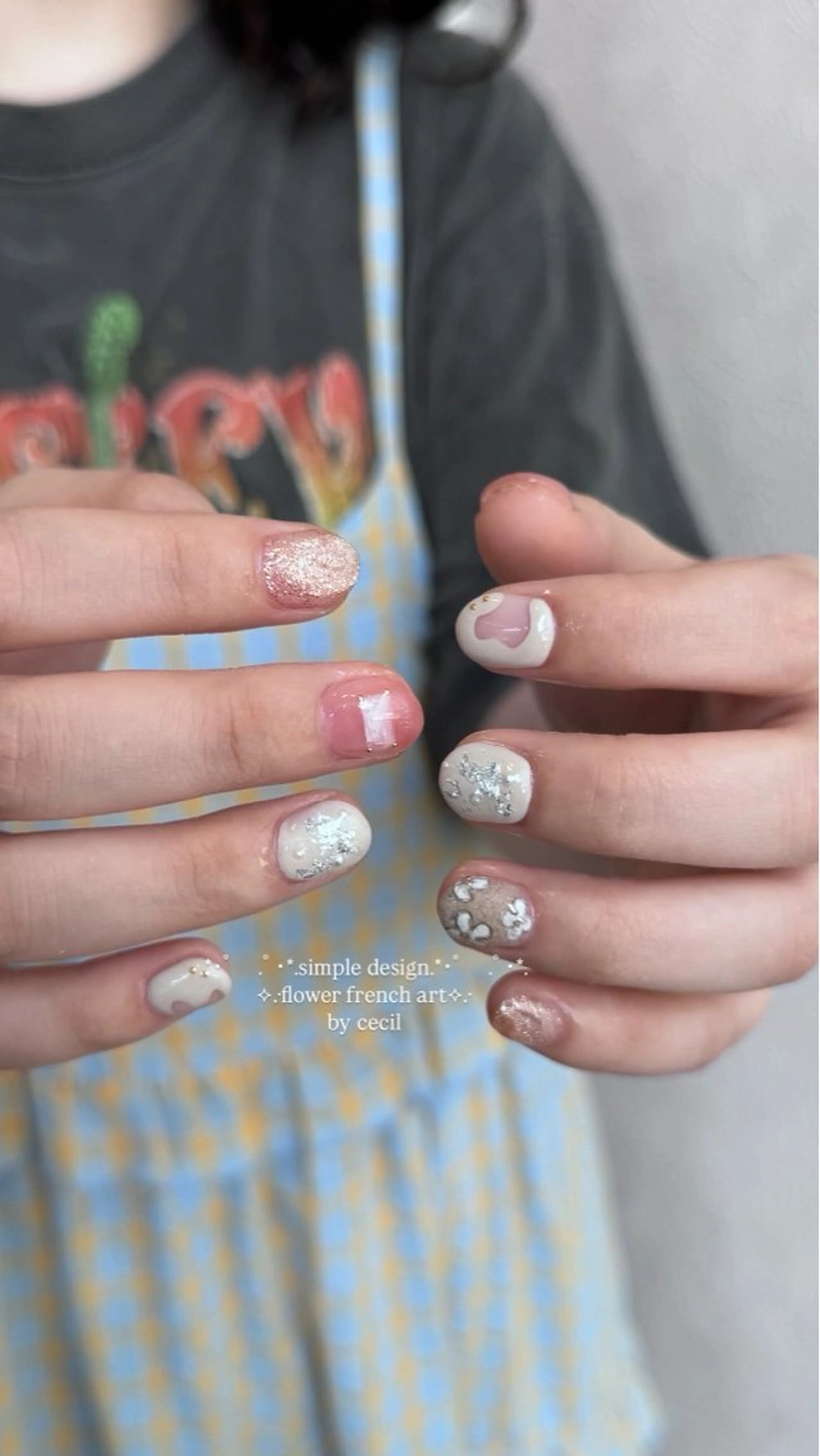 ネイル フレンチネイル 韓国ネイル マグネットネイル メンズネイル ニュアンスネイル ハンドネイル GRANDE大須 Cecil💜のネイルデザイン