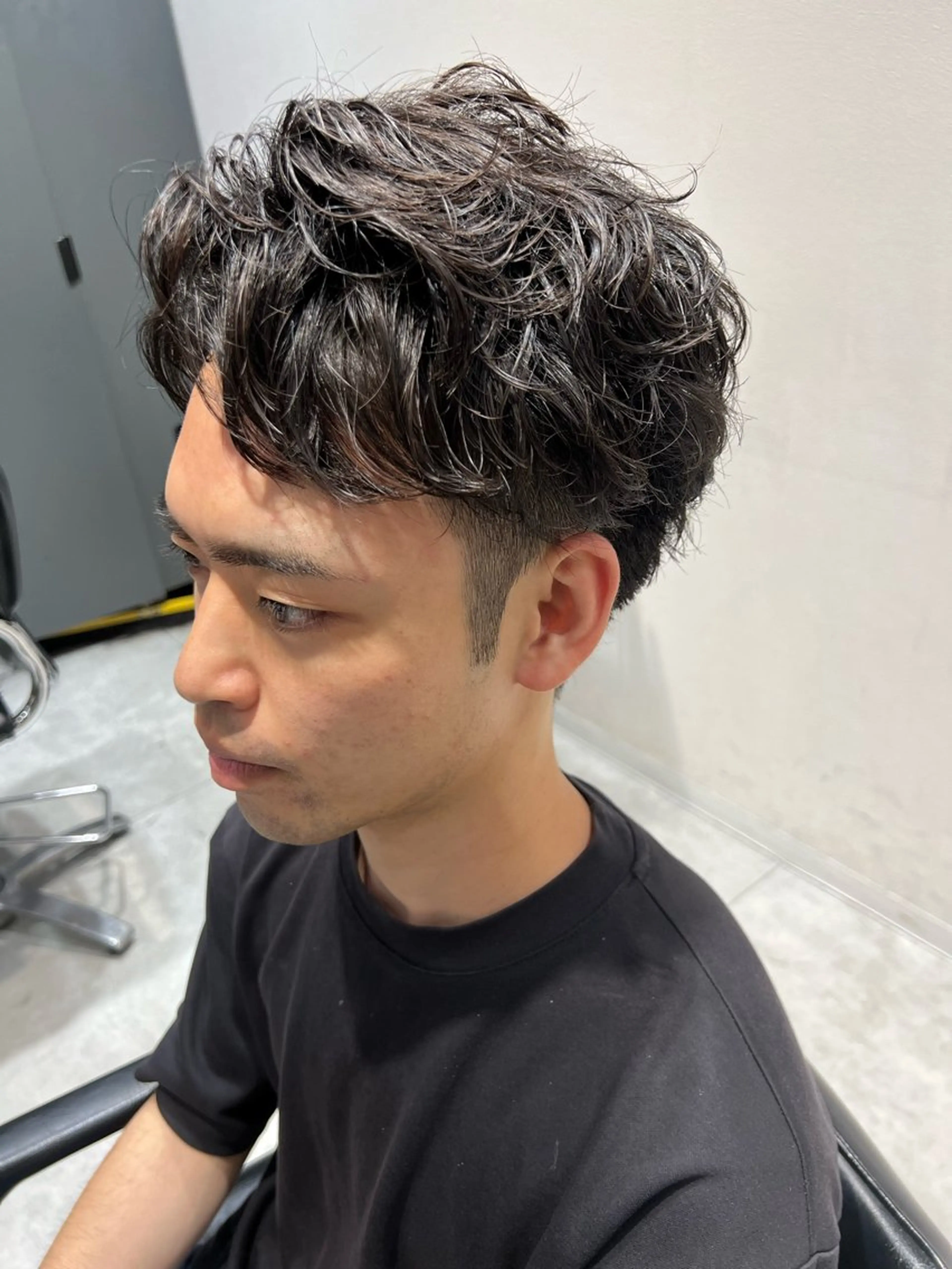 ショート パーマ メンズ 曲がる縮毛矯正 バレイヤージュ森田のヘアスタイル