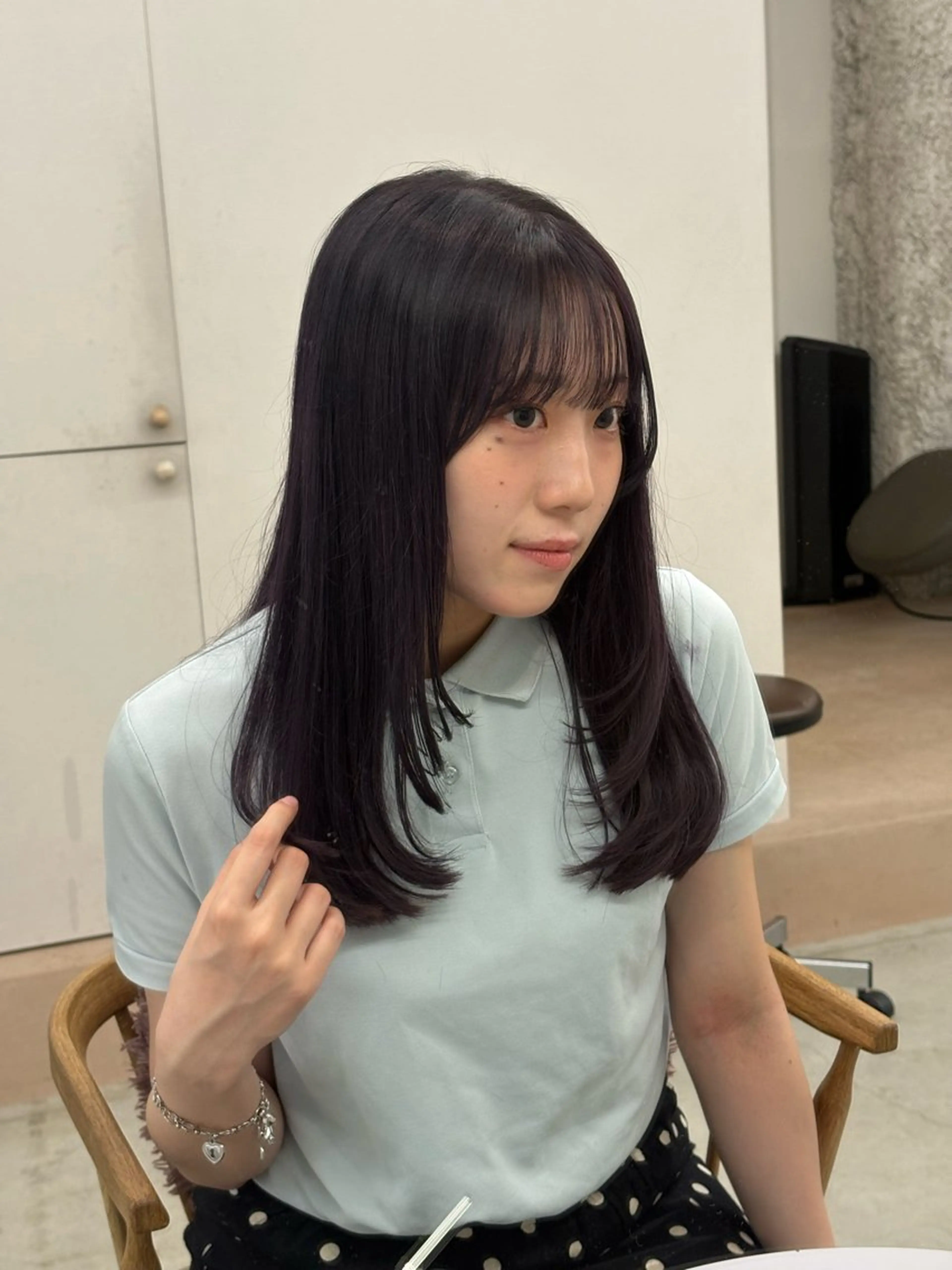 ロング カラー グレージュ ラベンダーカラー ラベンダーグレージュ ラベンダーグレー NIKO/名古屋/ 髪質改善/艶髪のヘアスタイル