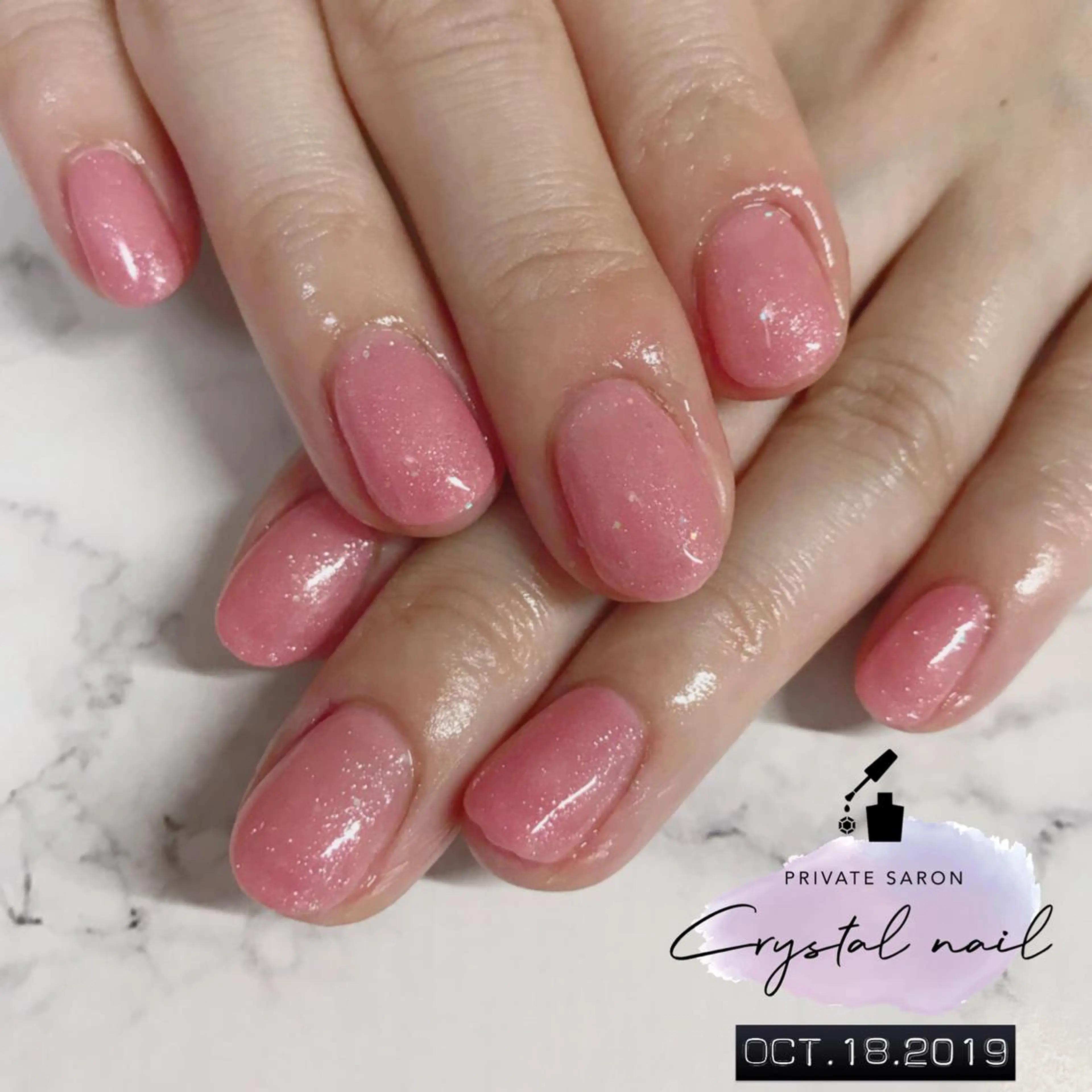 ネイル ラメ(グリッター) ピンク ハンドネイル SCENERY NAILのネイルデザイン