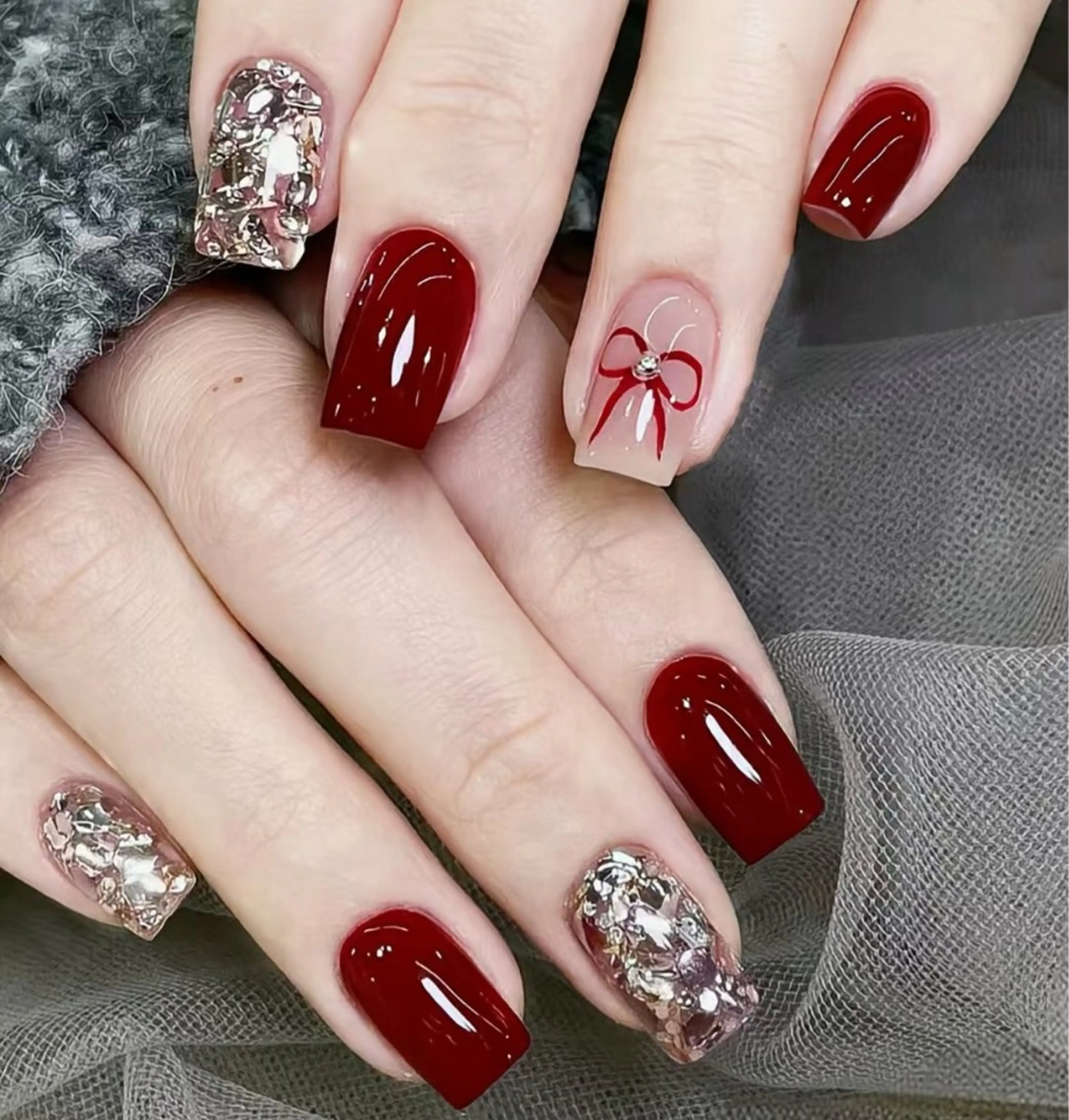 ネイル アートネイル オーロラネイル チークネイル フレンチネイル ガラスフレンチ ハンドネイル 🎀🎀YooLi Nail Salonのネイルデザイン