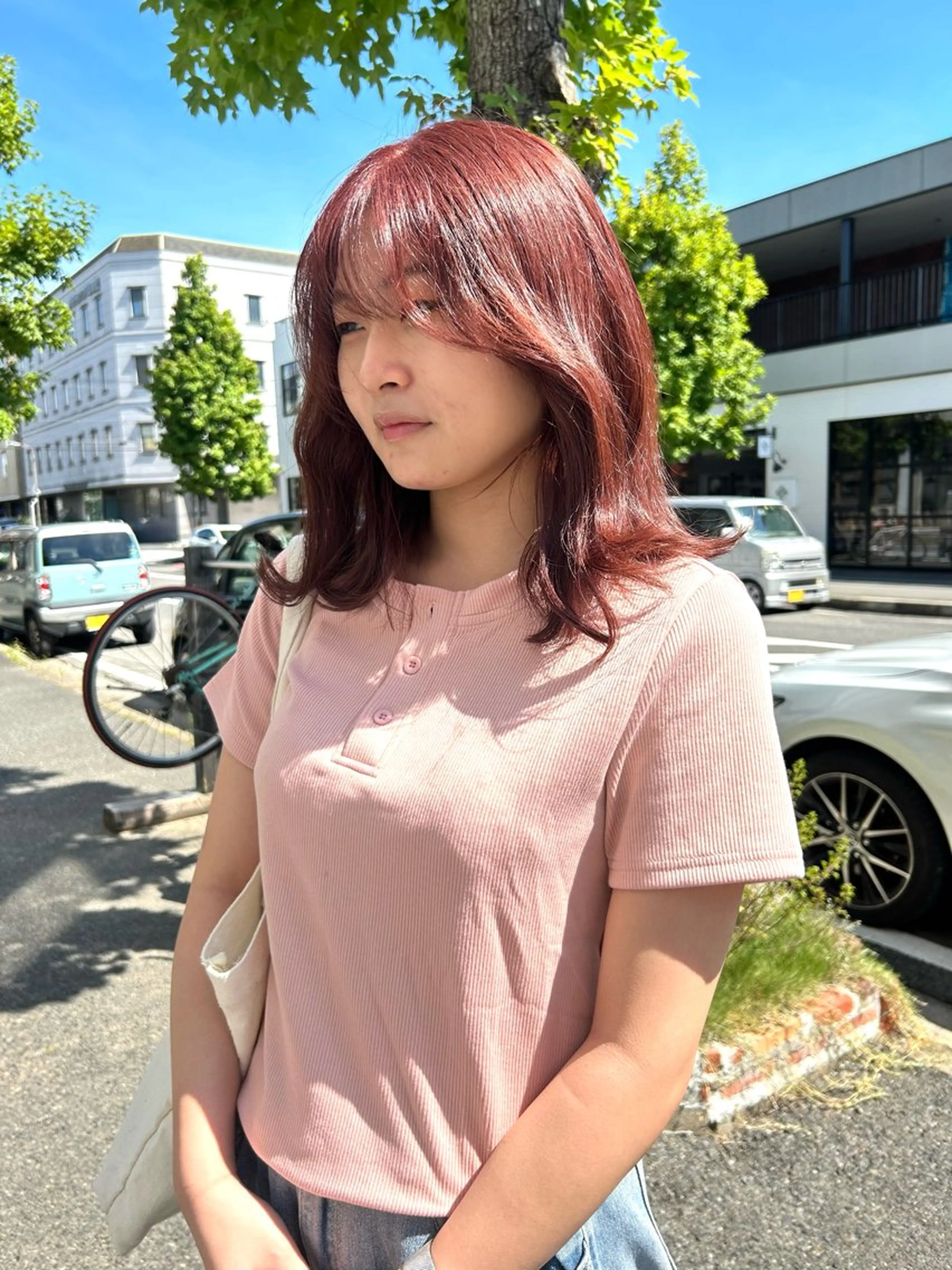 ミディアム ヘアカラー 問屋町chapter 日笠快生のヘアスタイル