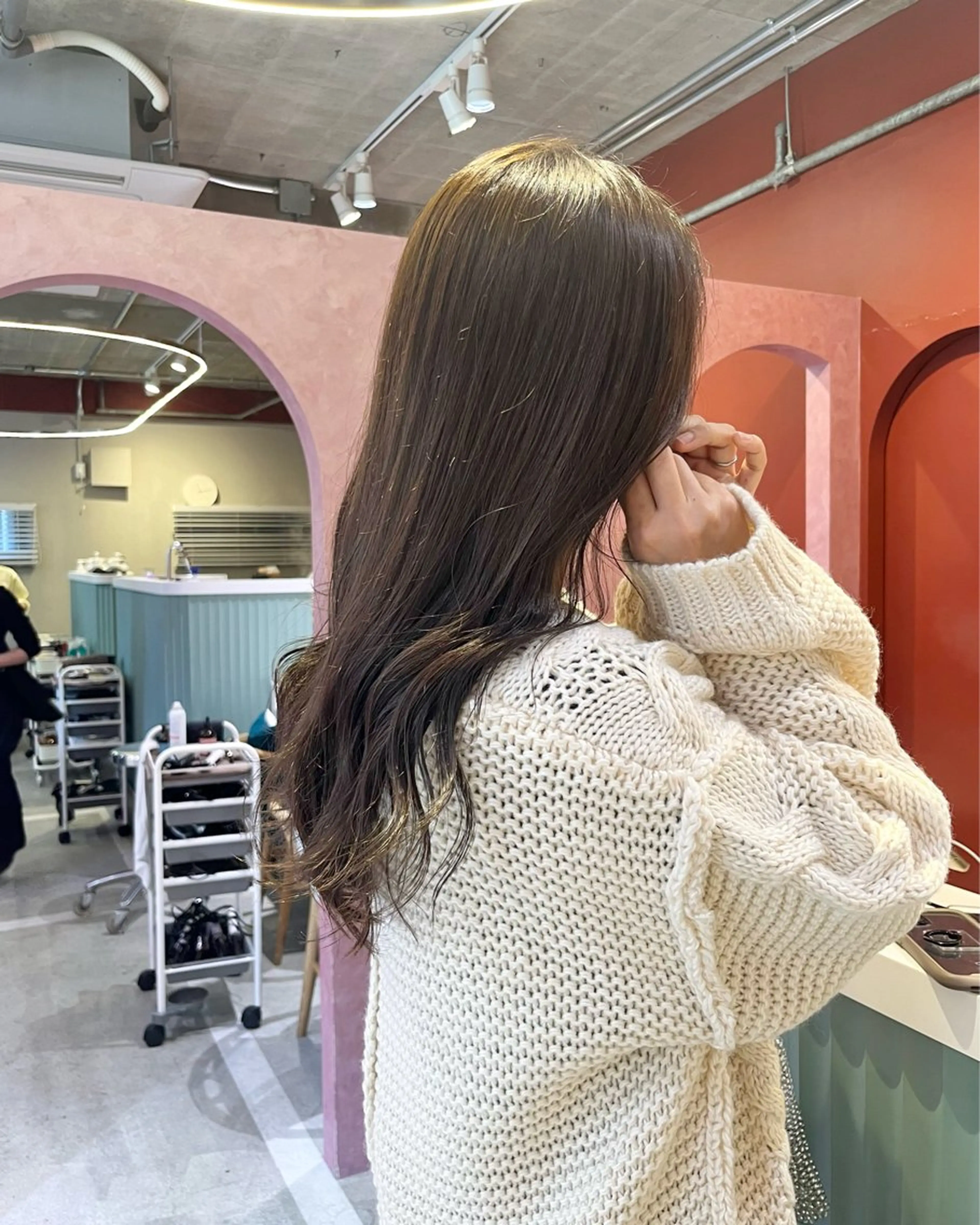 カラー ヘアカラー レイヤーカット🍏 オリーブ/ののかのヘアスタイル