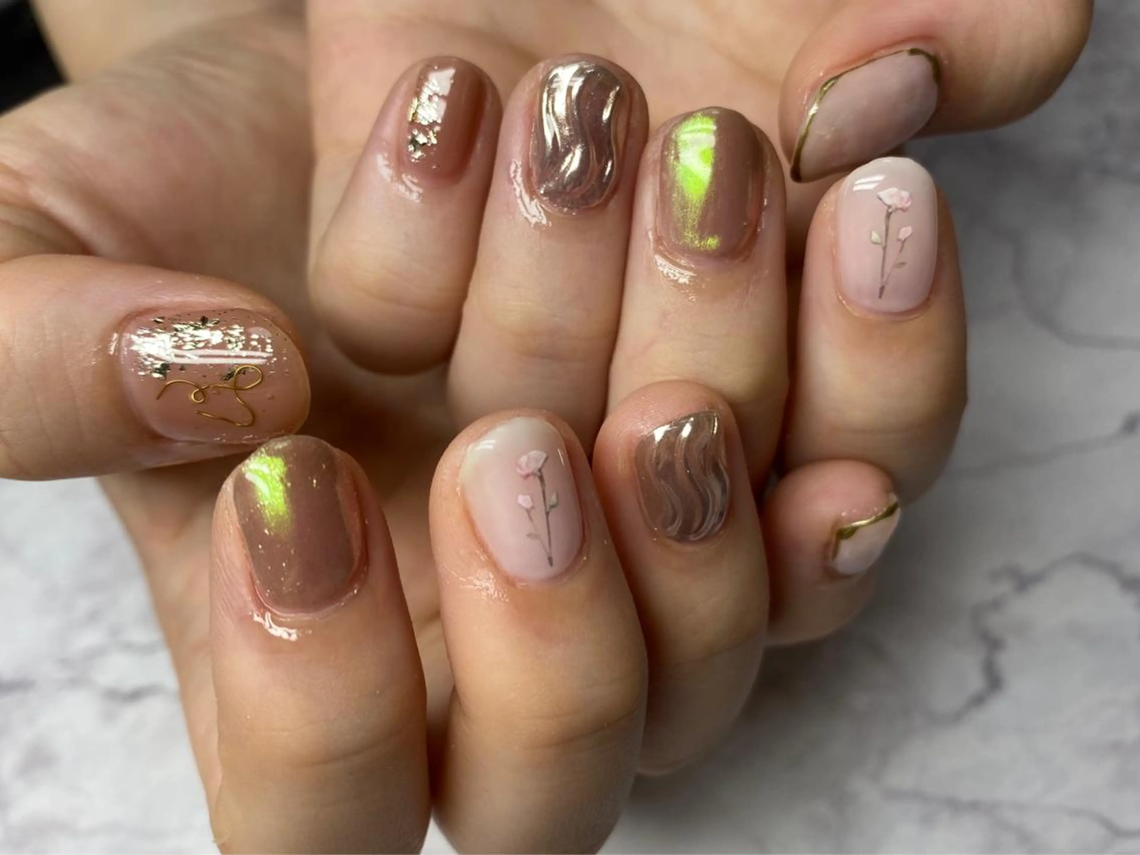 ネイル ハンドネイル Mana‪ ‪·͜· ❤︎‬のネイルデザイン