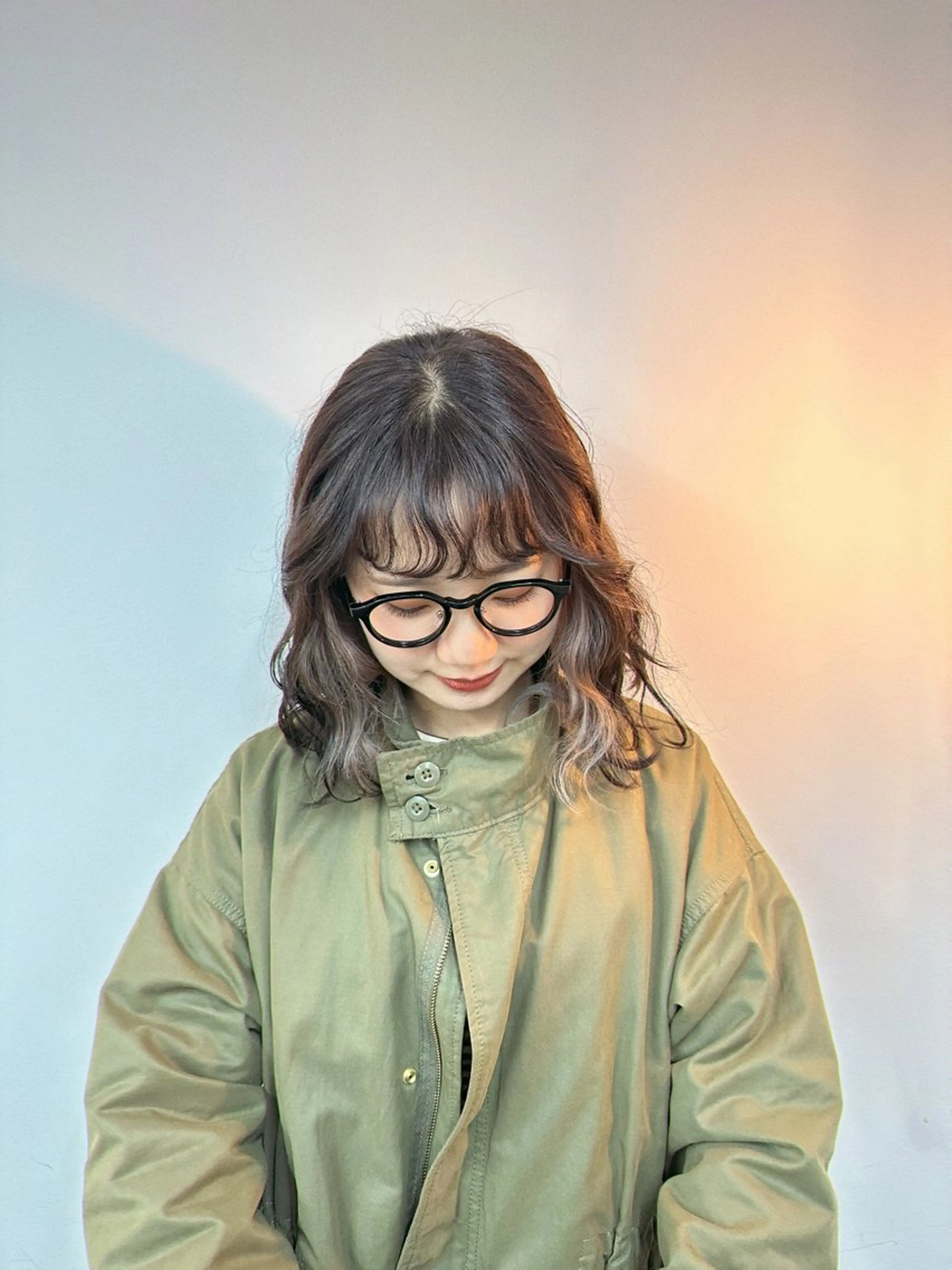 ミディアム カラー インナーカラー 透明感カラー/中崎町 fukaのヘアスタイル