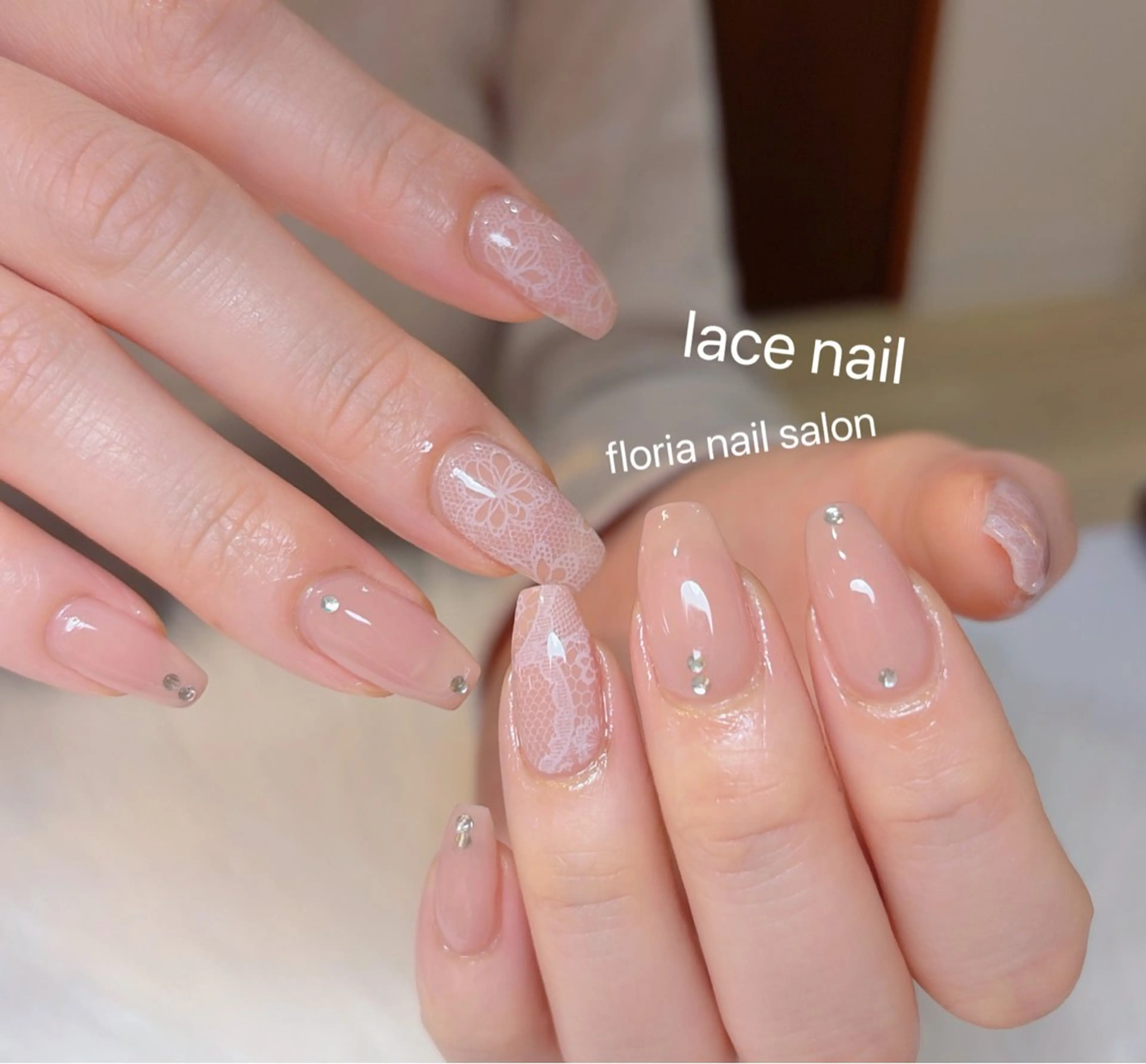 ネイル アートネイル チークネイル フラッシュネイル フレンチネイル ガラスフレンチ ハンドネイル Floria ユイのネイルデザイン