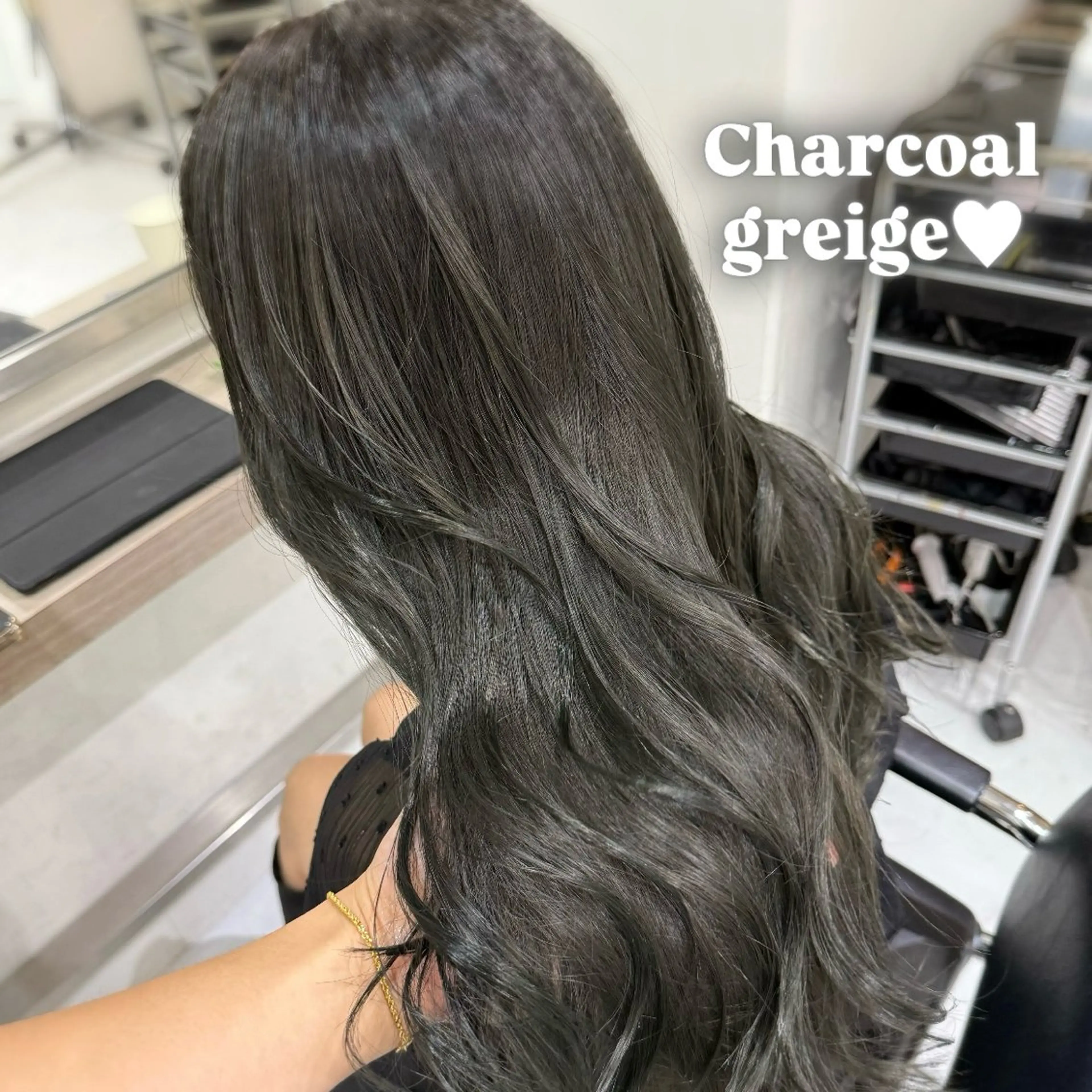 ロング ヘアカラー トリートメント yuuka 🖤韓国ヘア🖤のヘアスタイル