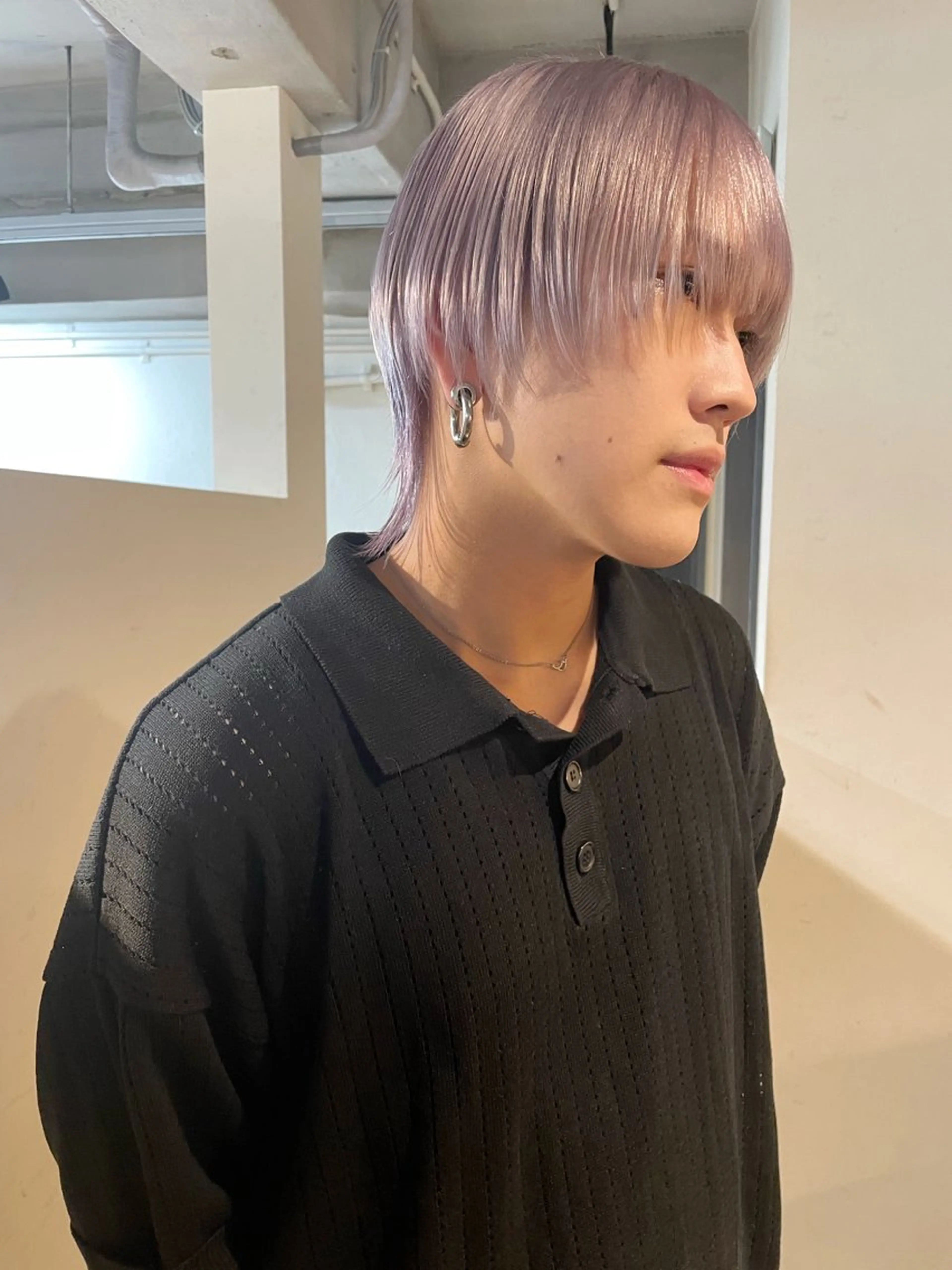 ショート カラー ヘアアレンジ メンズ メンズハイトーン ハイトーンカラー ピンクカラー 丸山渉/表参道 レイヤーボブのヘアスタイル