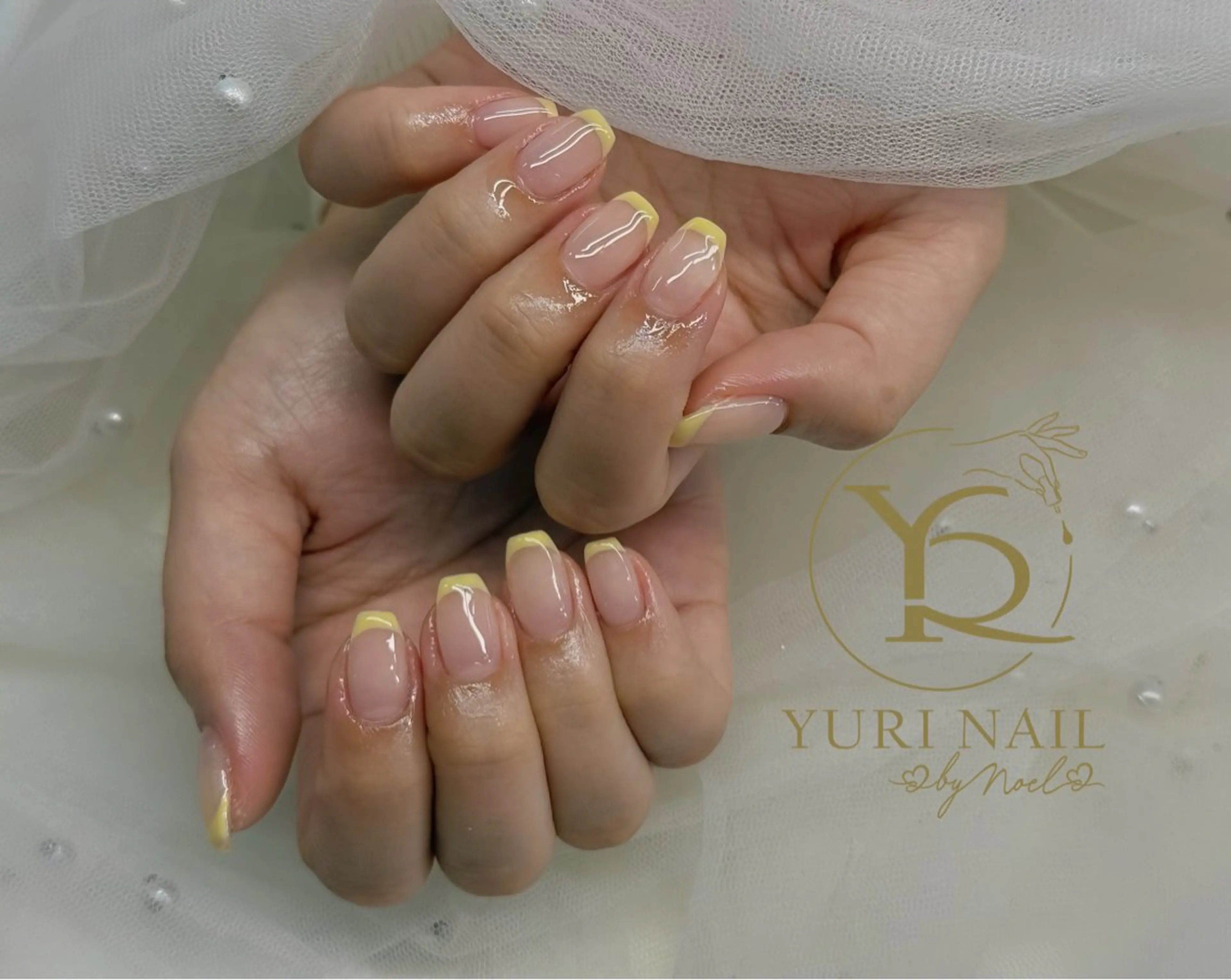 ネイル チークネイル フットネイル フレンチネイル 韓国ネイル 水色 ハンドネイル フットネイル ハンドケア YURI Nail Funabashiのネイルデザイン