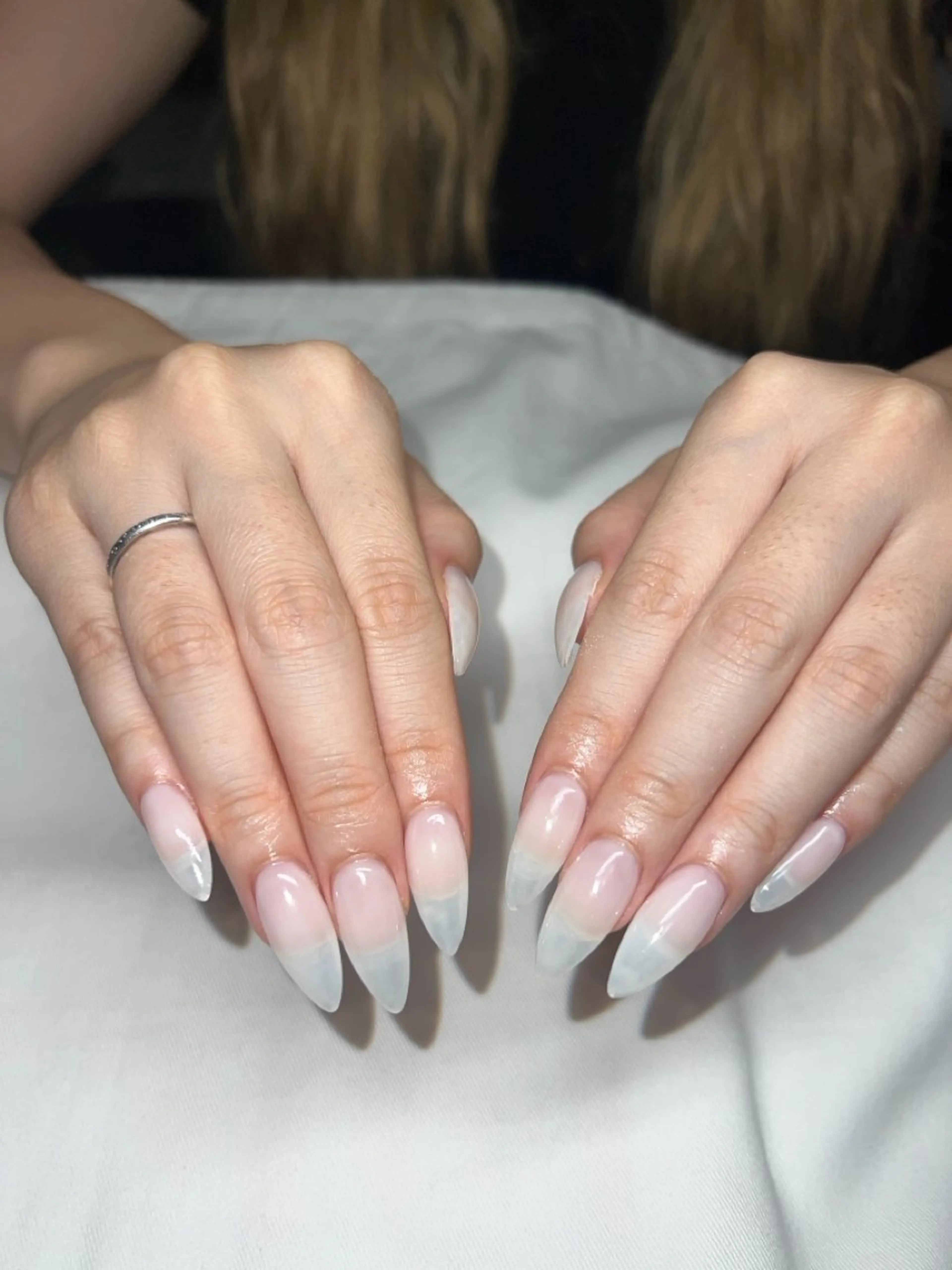 ネイル 長さ出し ワンカラーネイル Rin Nails Osakaのネイルデザイン
