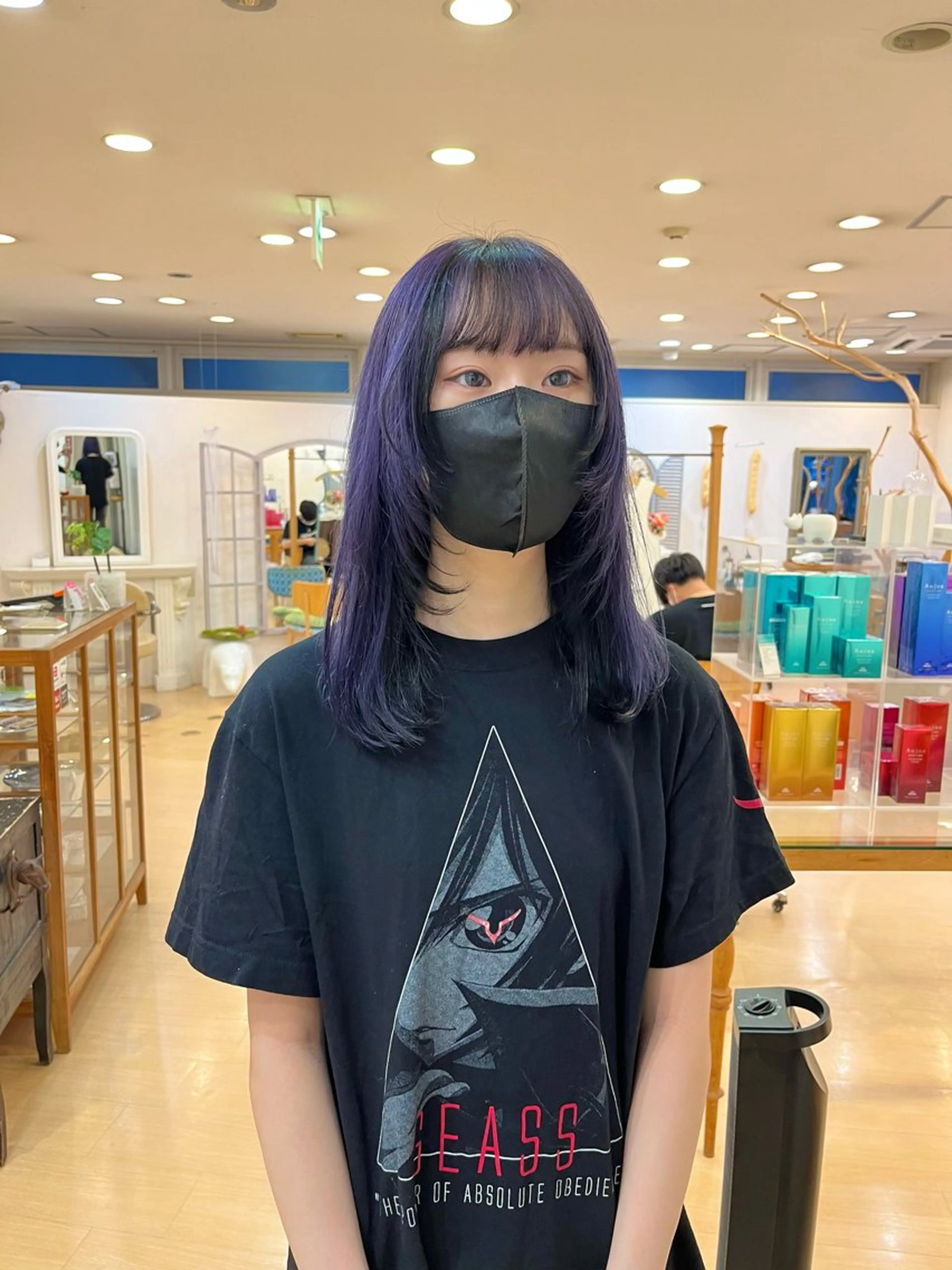 セミロング カラー デザインカラー ラベンダーカラー レイヤーカット 💠つたふうか/ 韓国/メンズヘア💠のヘアスタイル