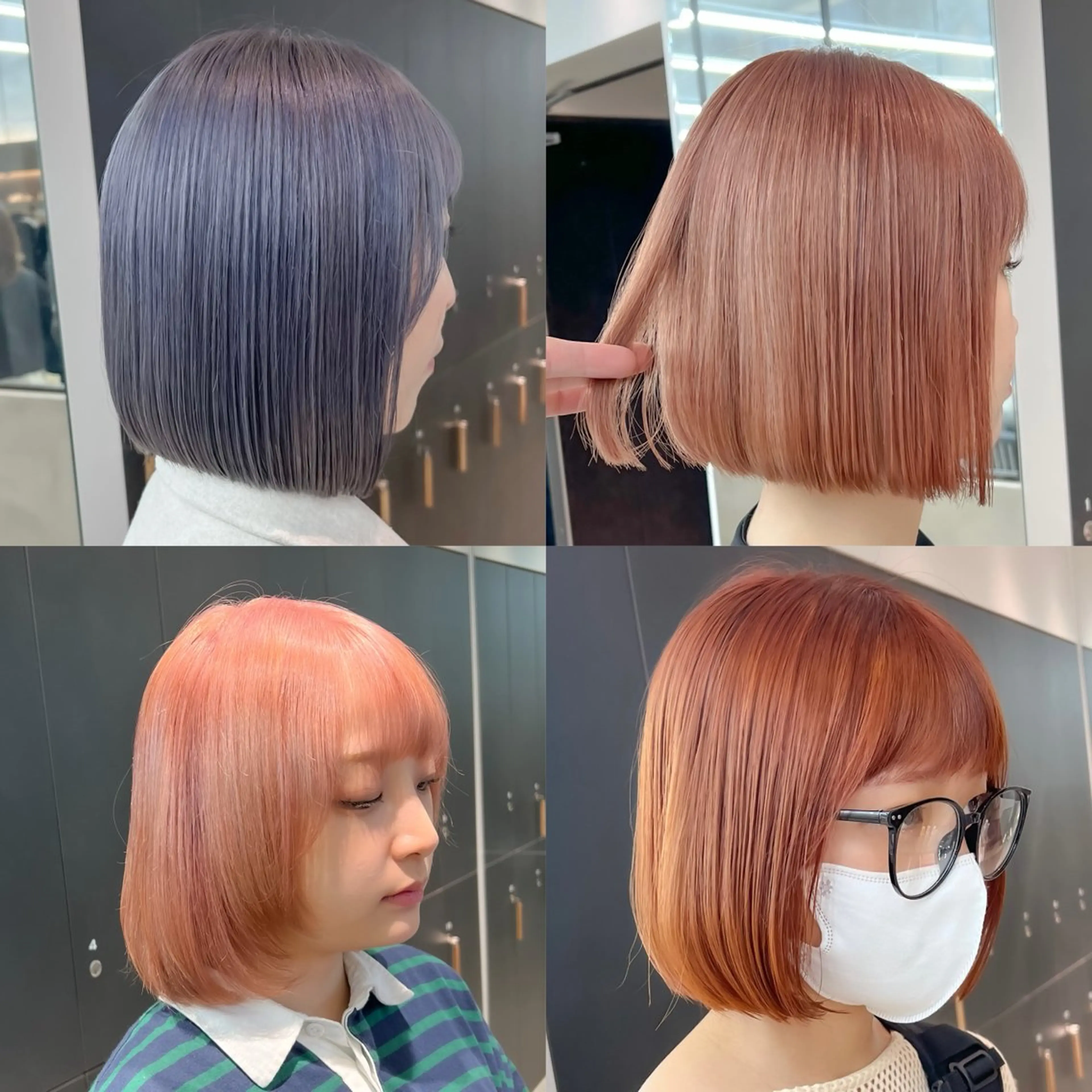 ミディアム ボブ カット ヘアカラー トリートメント ボブ/縮毛矯正 髪質改善/もえるのヘアスタイル