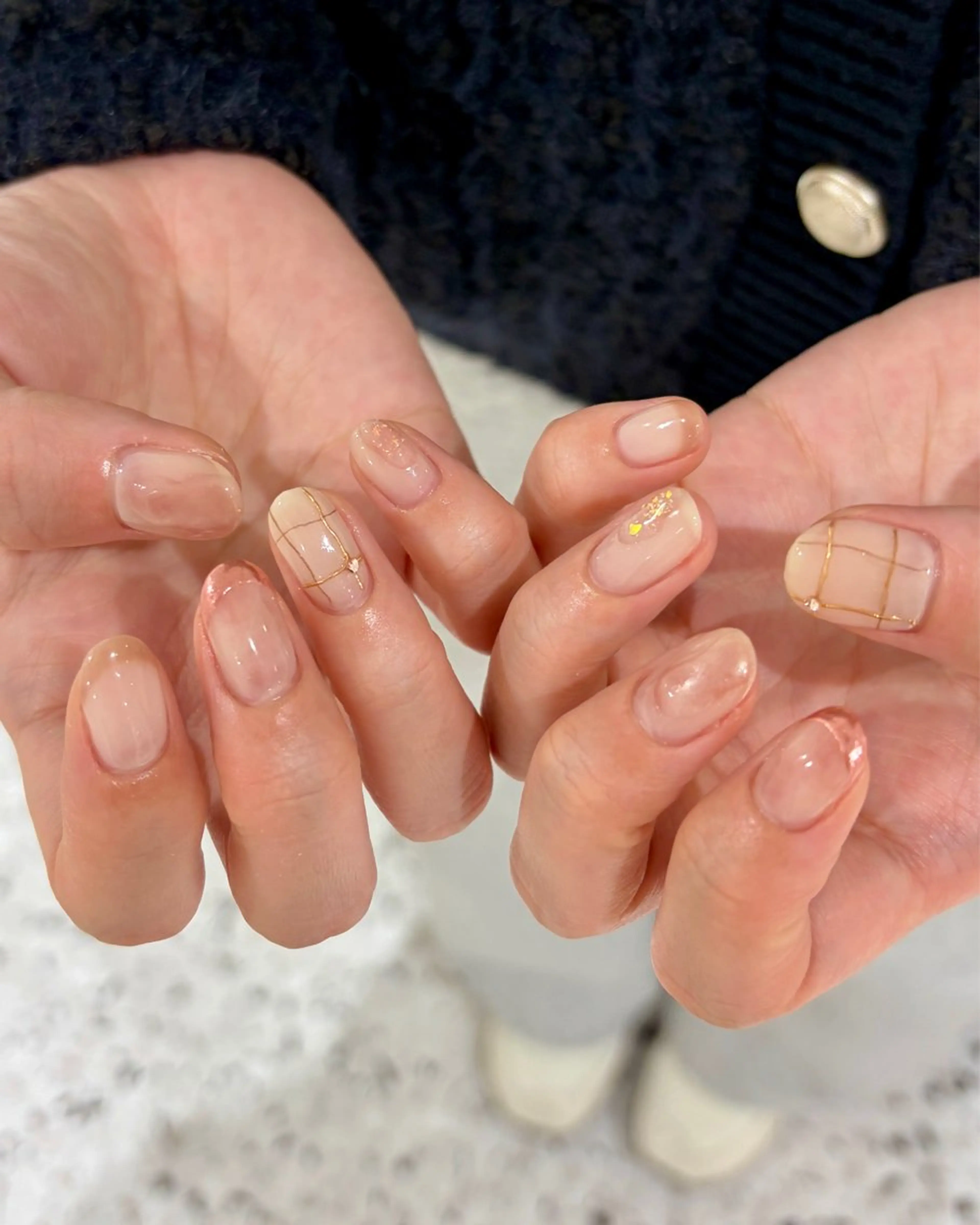ネイル ニュアンスネイル ピンク ハンドネイル 新宿ニュアンスネイル makotoのネイルデザイン