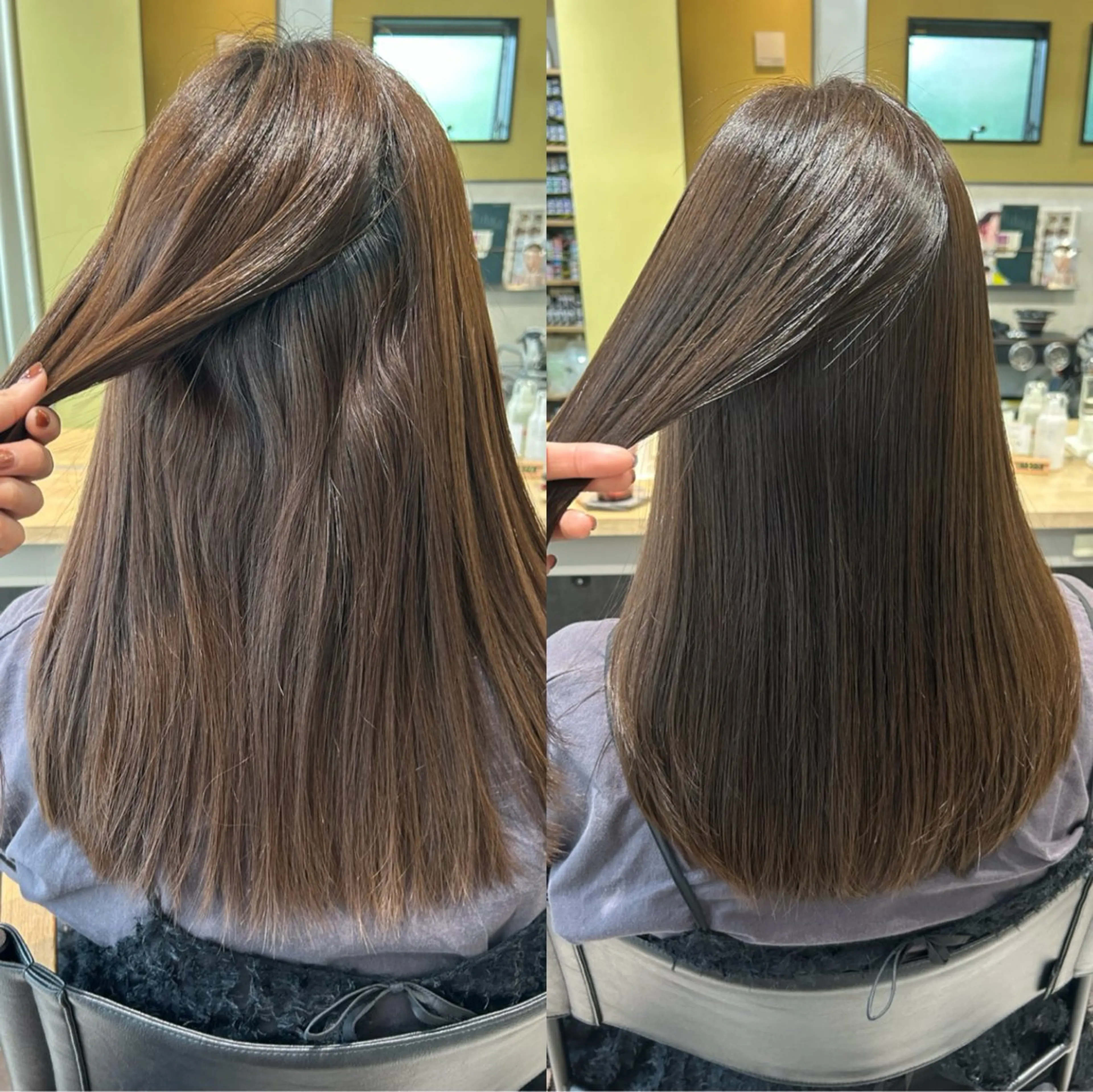 ロング パーマ 髪質改善 ストレートパーマ カット 縮毛矯正 トリートメント hub hair レイヤー/透明感のヘアスタイル