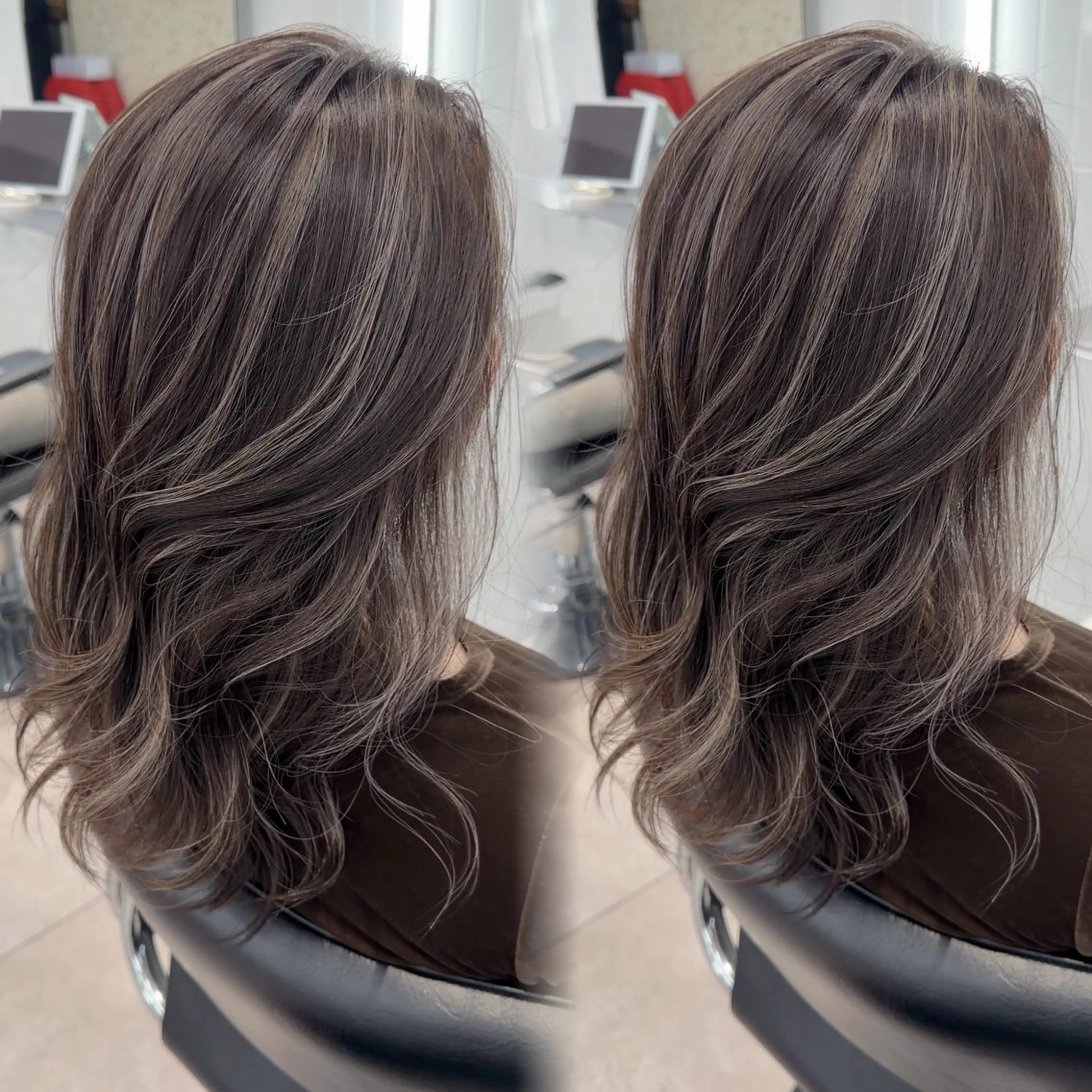 ロング カラー ハイライトカラー ハイライト カット ヘアカラー トリートメント 表参道/ハイライト バレイヤージュのヘアスタイル