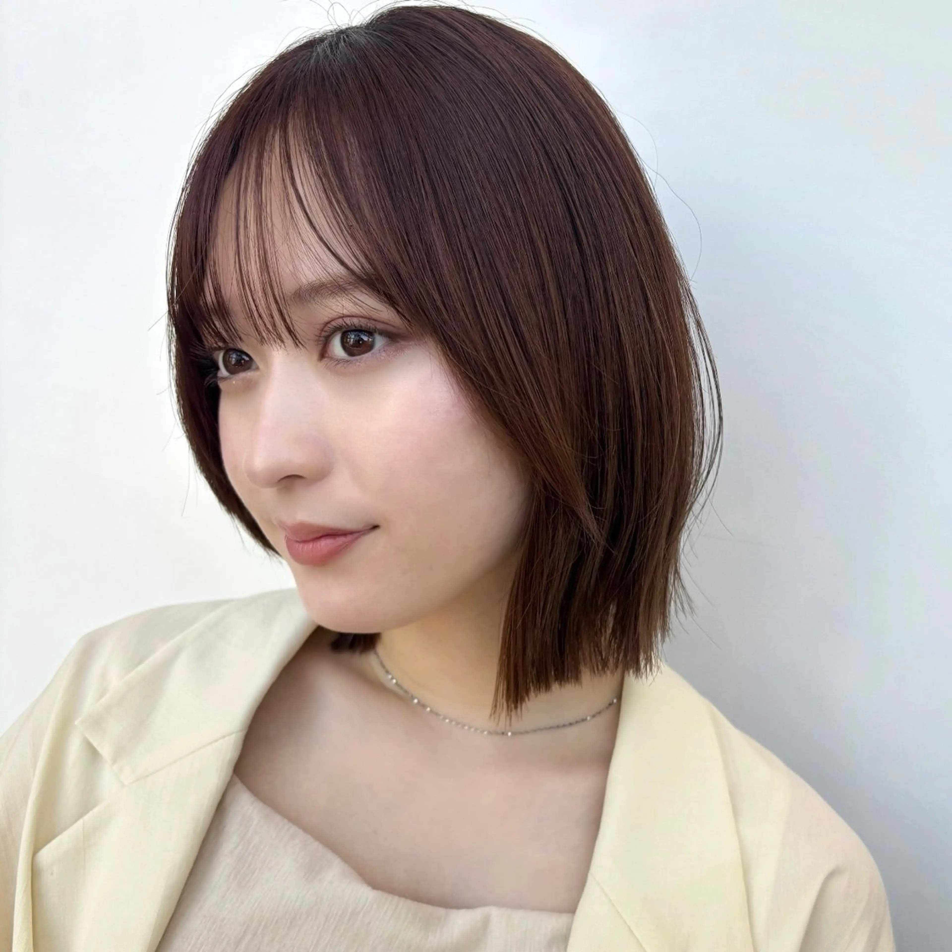 ショート カラー ブラウンカラー シースルーバング カット ヘアカラー トリートメント 顔まわり🥨レイヤー /透明感/まいなのヘアスタイル